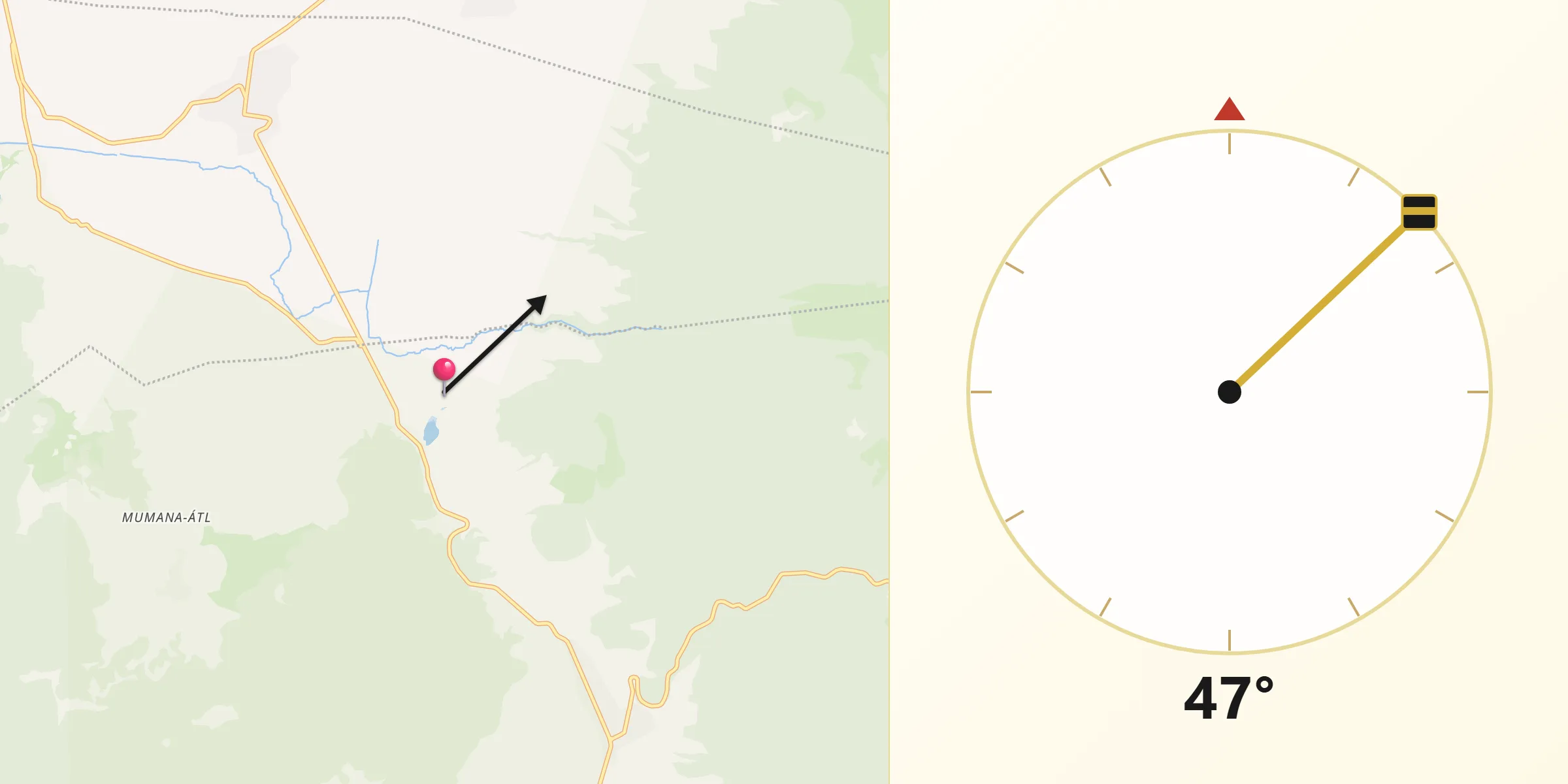 Dirección de la Qibla desde San Bartolo del Progreso