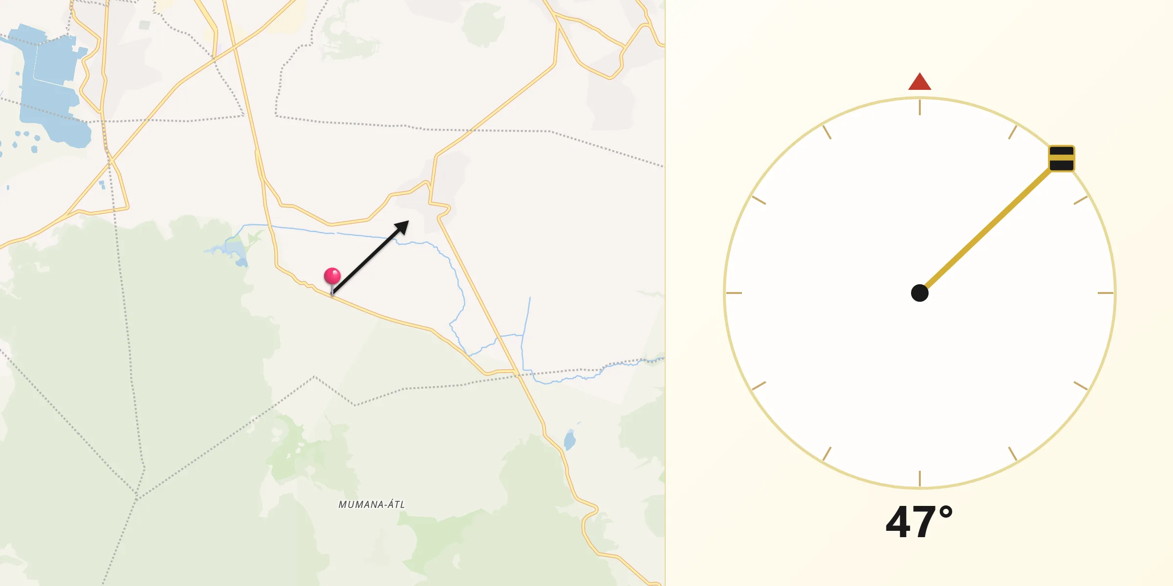 Dirección de la Qibla desde Tlacomulco
