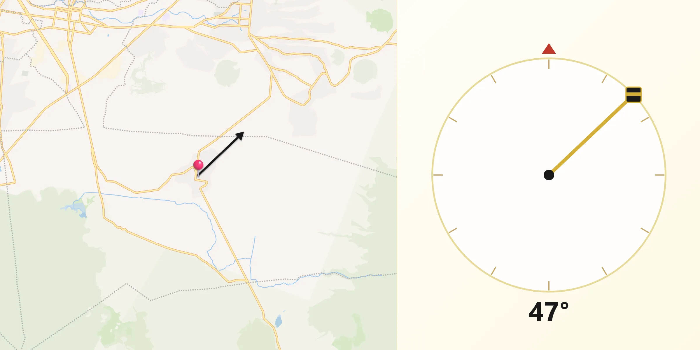 Dirección de la Qibla desde San Nicolás Coatepec