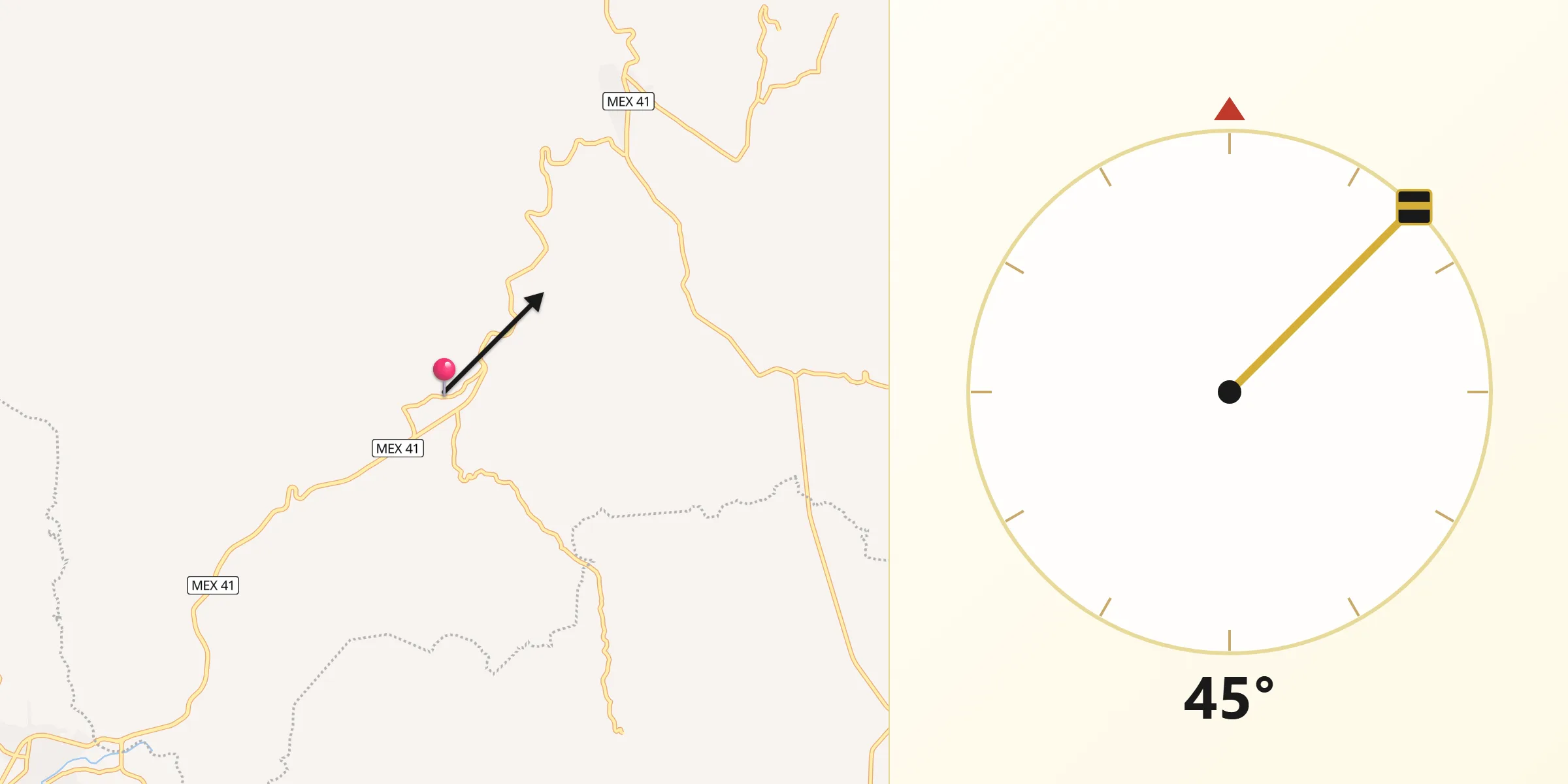 Dirección de la Qibla desde Pedernales