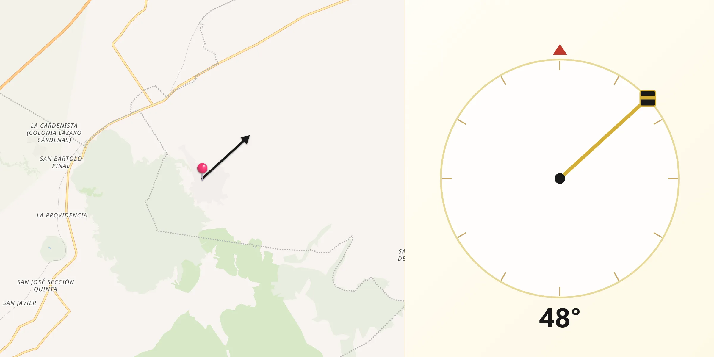 Dirección de la Qibla desde El Rincón Citlaltépetl