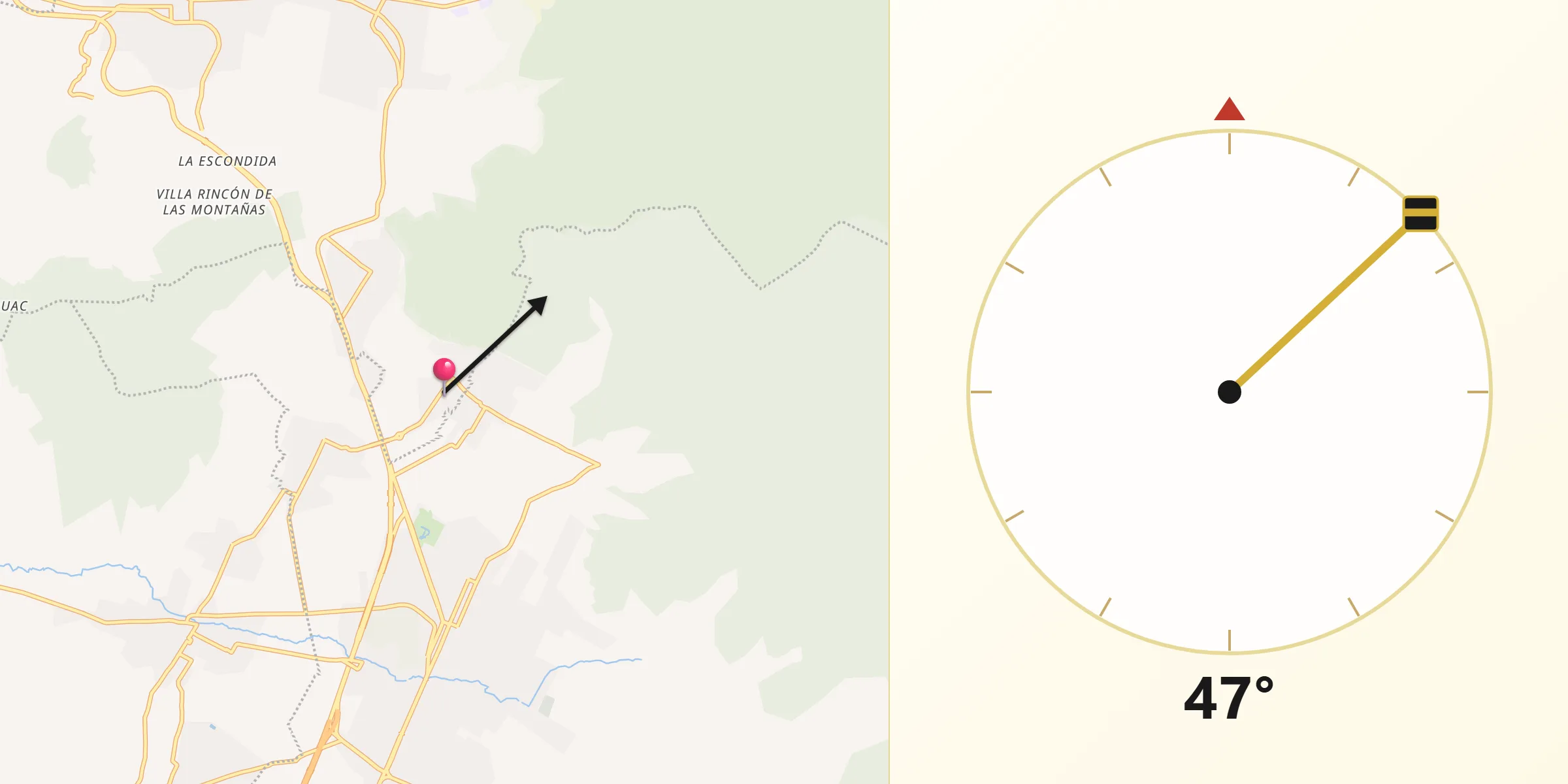 Dirección de la Qibla desde San Antonio Tlaltecahuacán