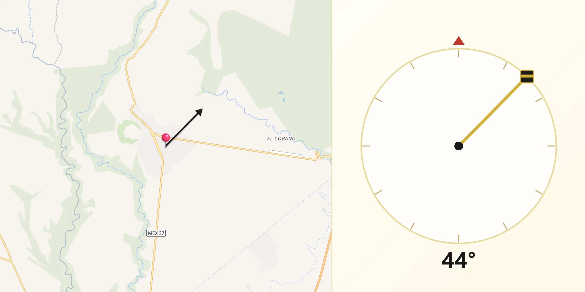 Dirección de la Qibla desde Lombardía