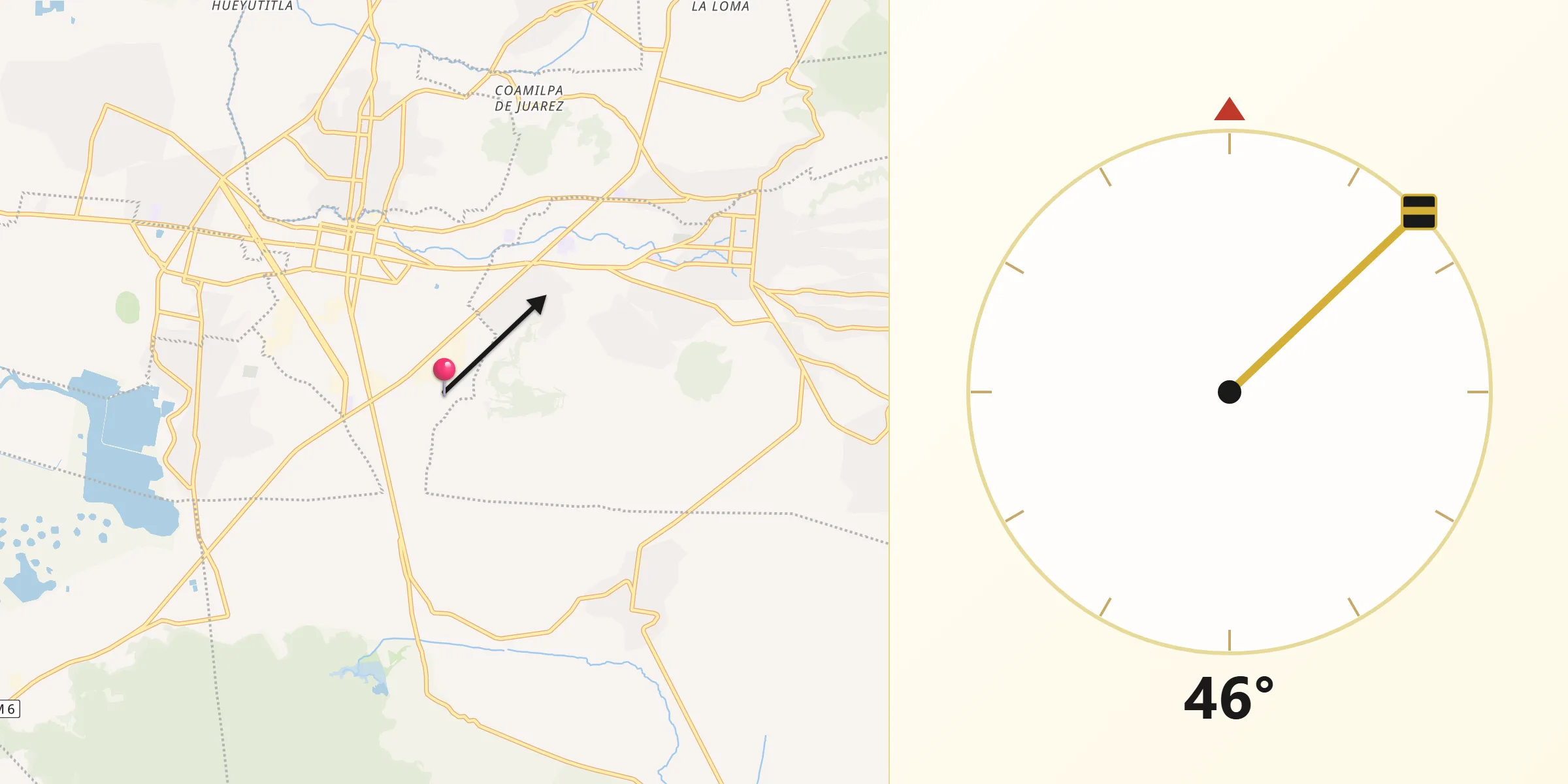 Dirección de la Qibla desde San José Mezapa Sección I