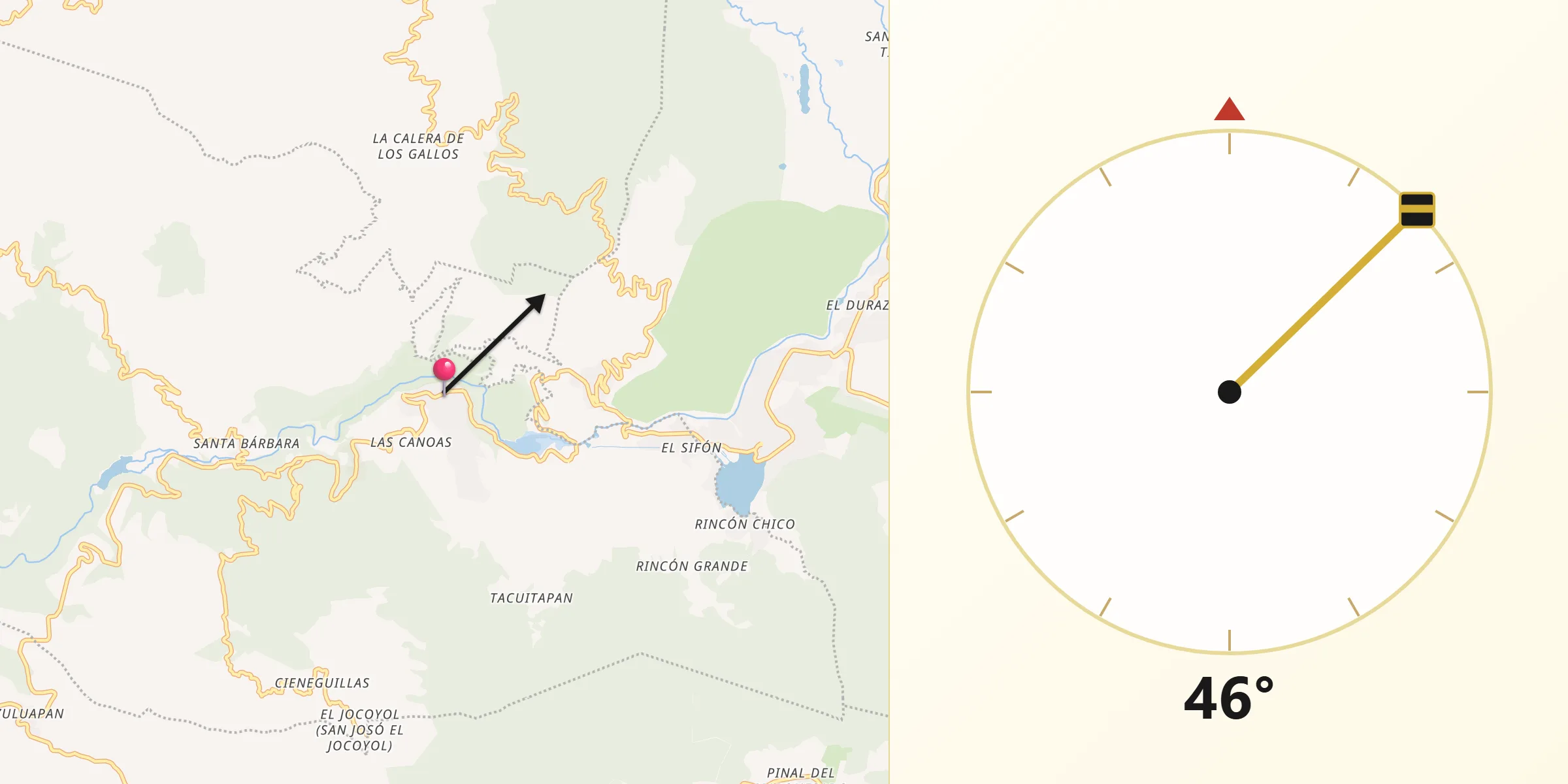 Dirección de la Qibla desde Santo Tomás de los Plátanos