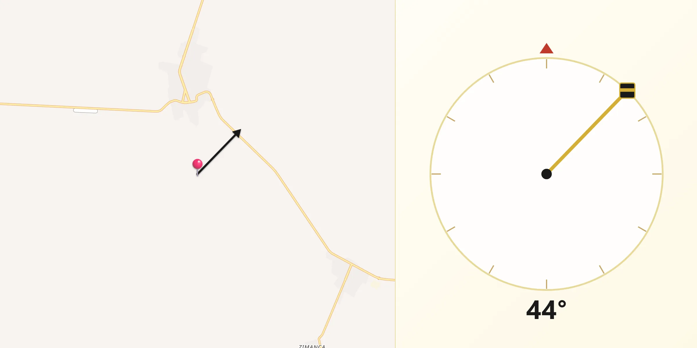 Dirección de la Qibla desde Buenavista