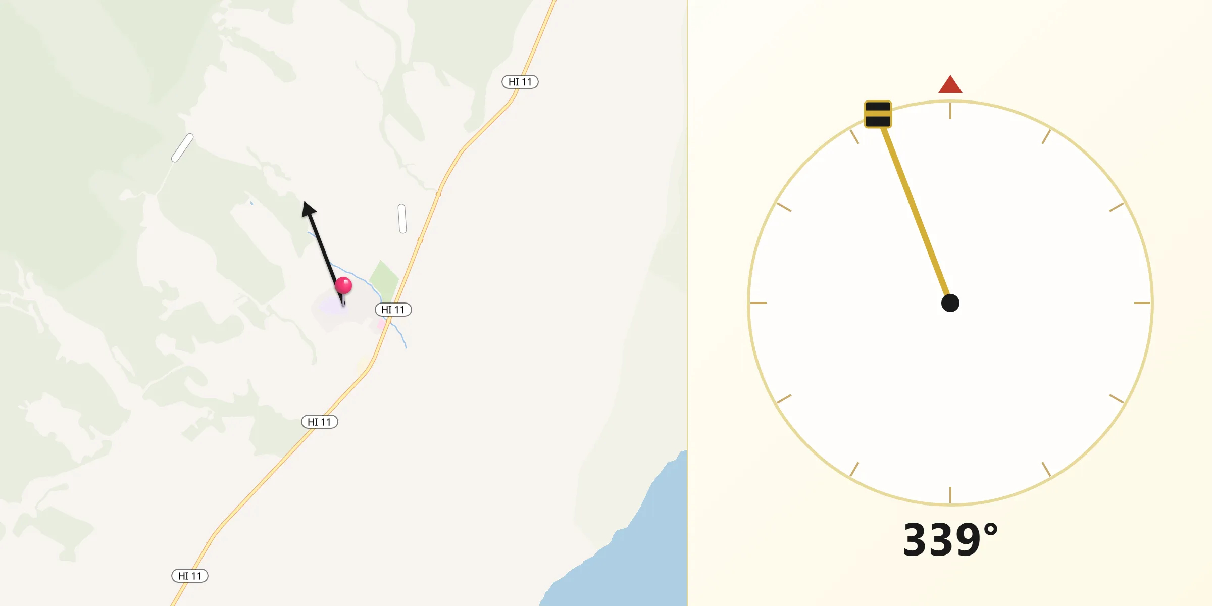 Qibla Direction from Pāhala
