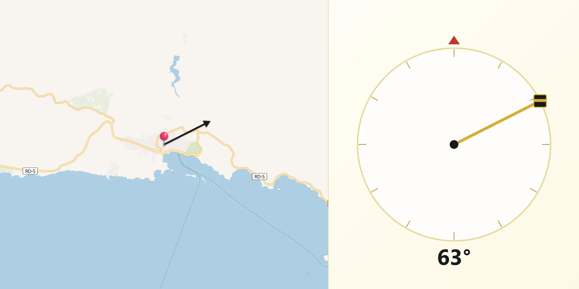 Dirección de la Qibla desde Samaná