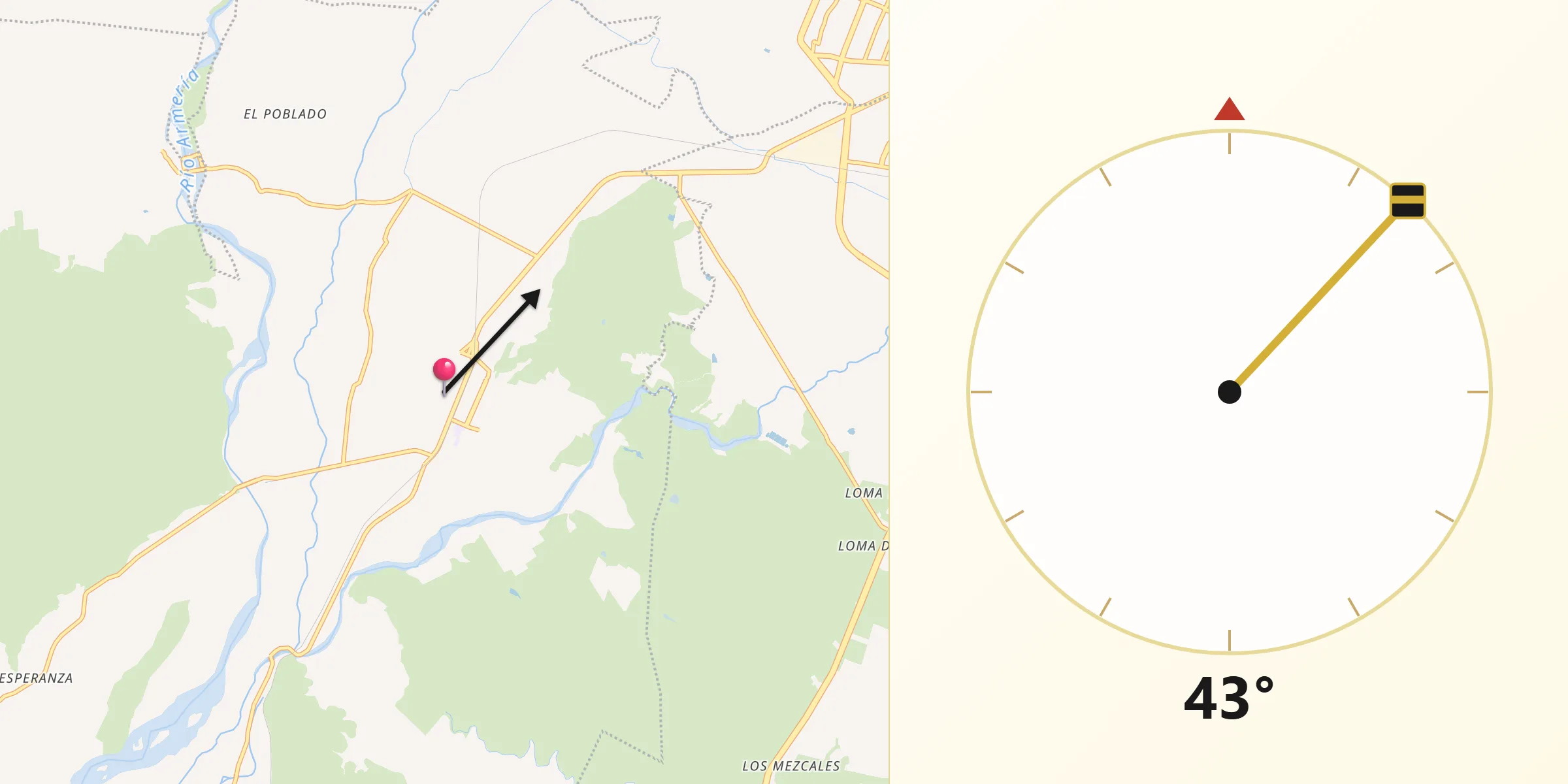 Dirección de la Qibla desde Coquimatlán