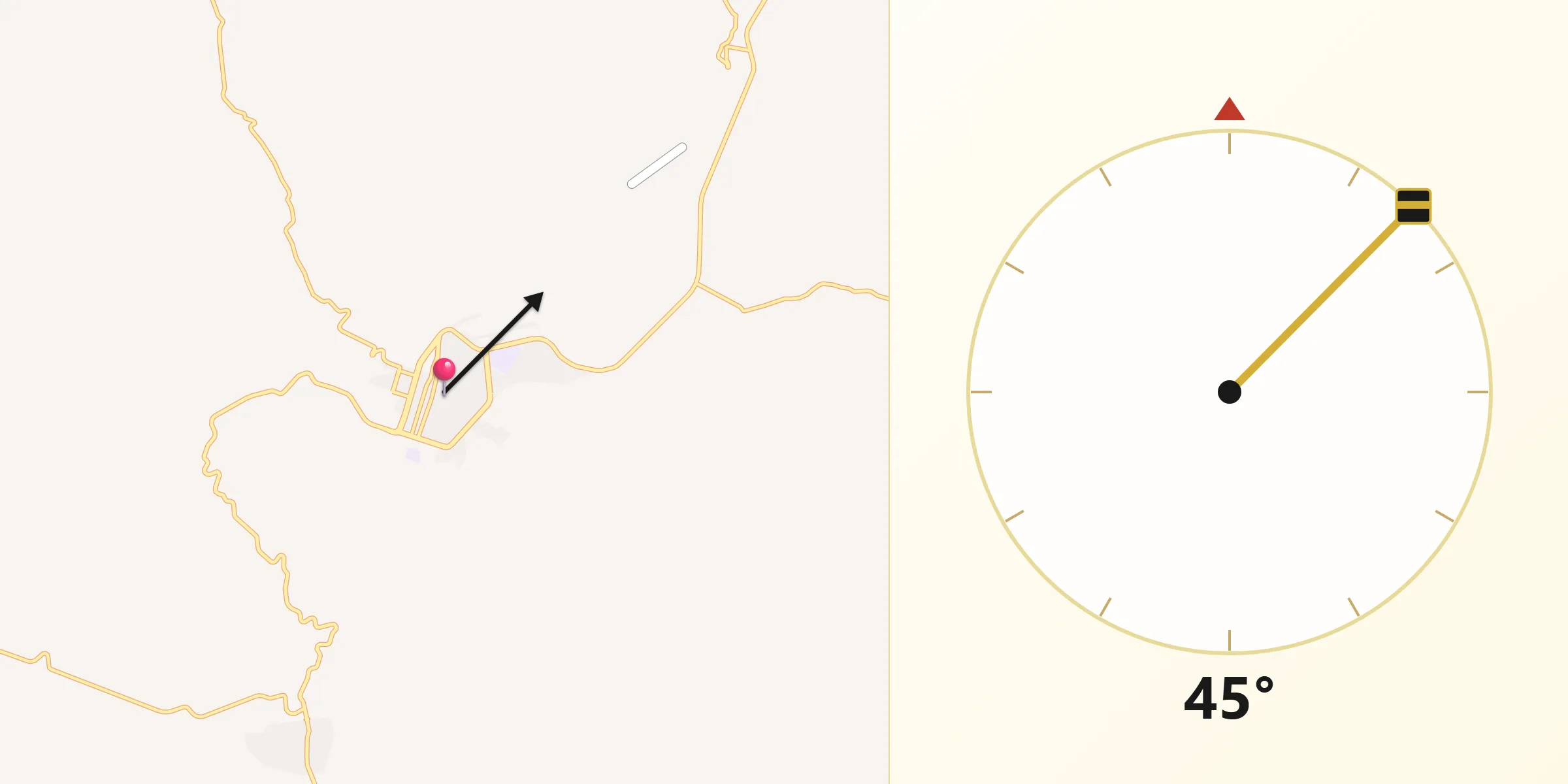 Dirección de la Qibla desde Ario de Rosales