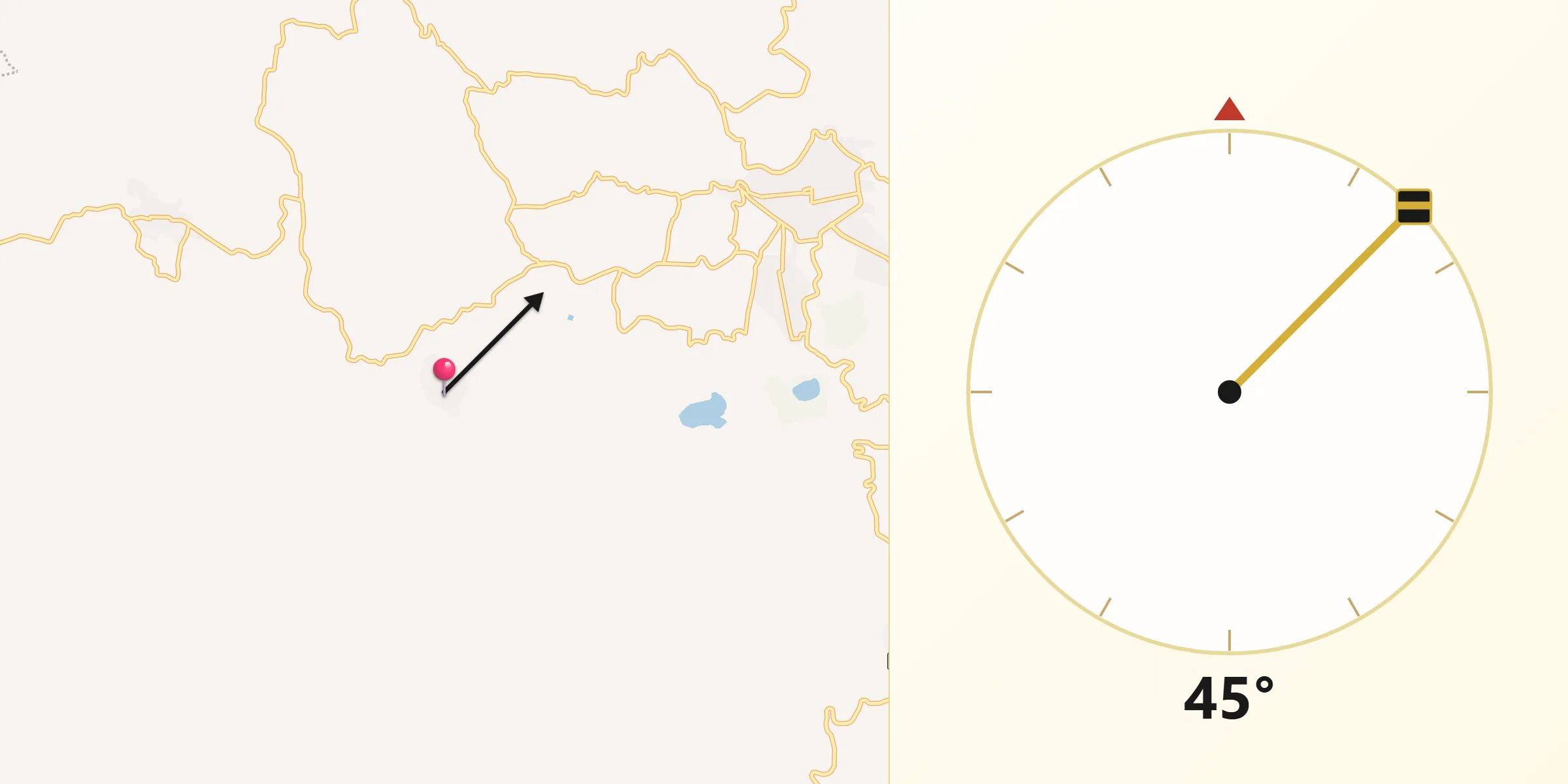 Dirección de la Qibla desde San Rafael Tecario