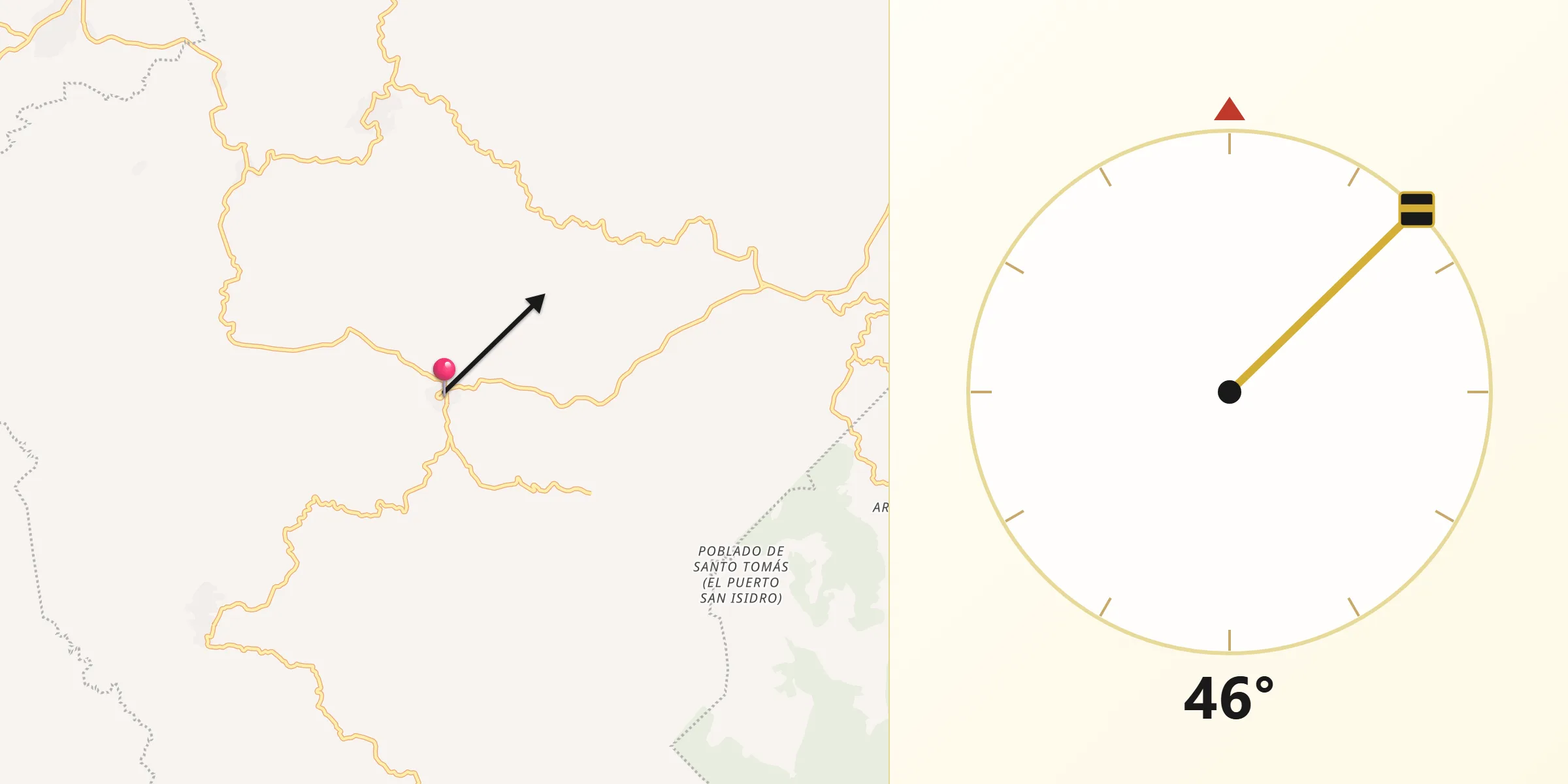 Dirección de la Qibla desde Susupuato de Guerrero
