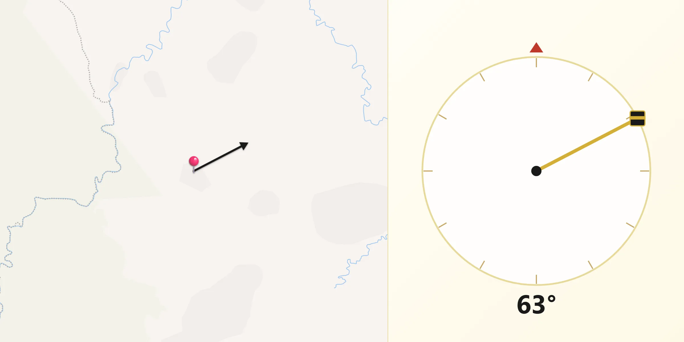Dirección de la Qibla desde Juncalito Abajo