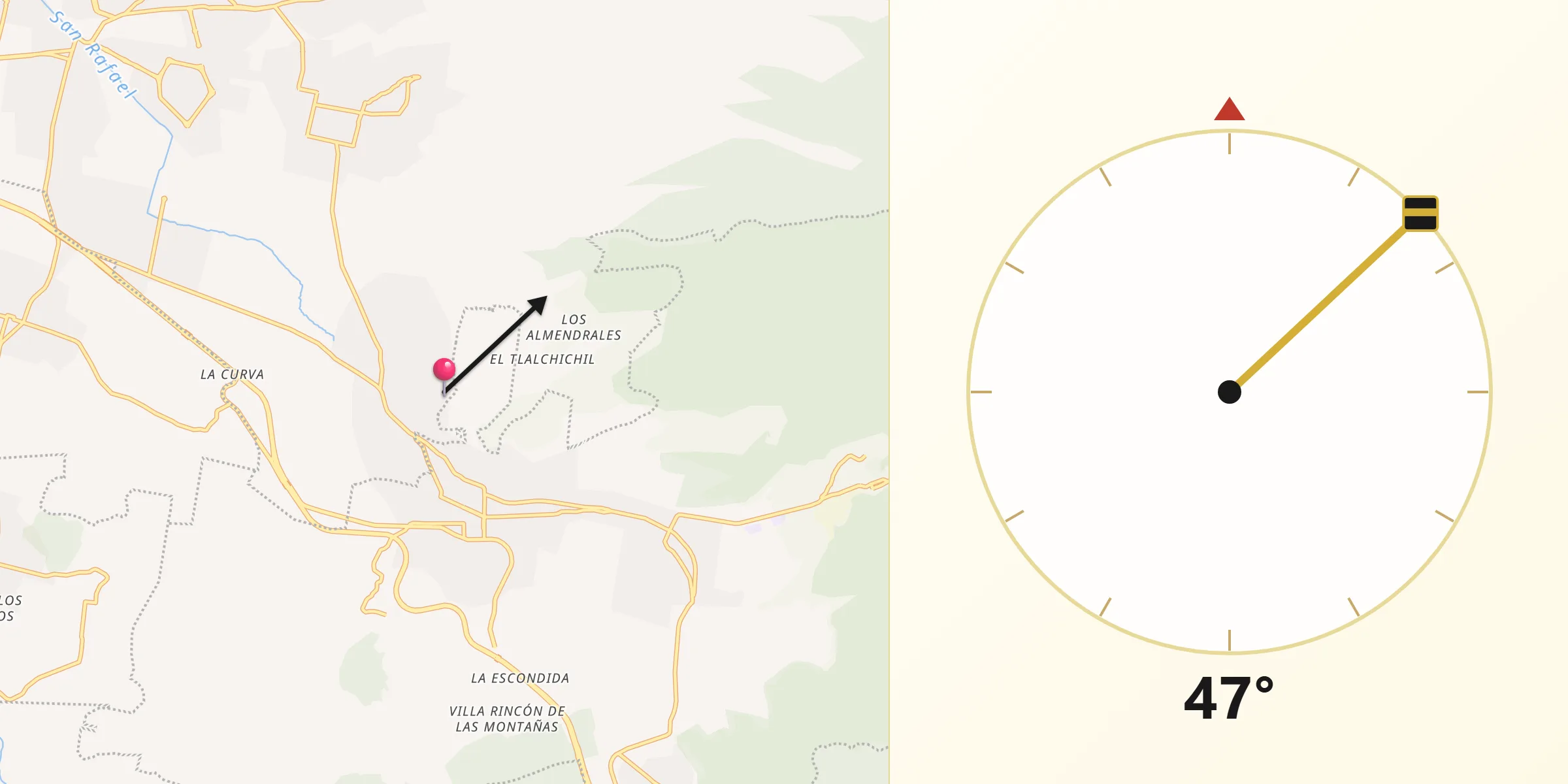 Dirección de la Qibla desde Miraflores