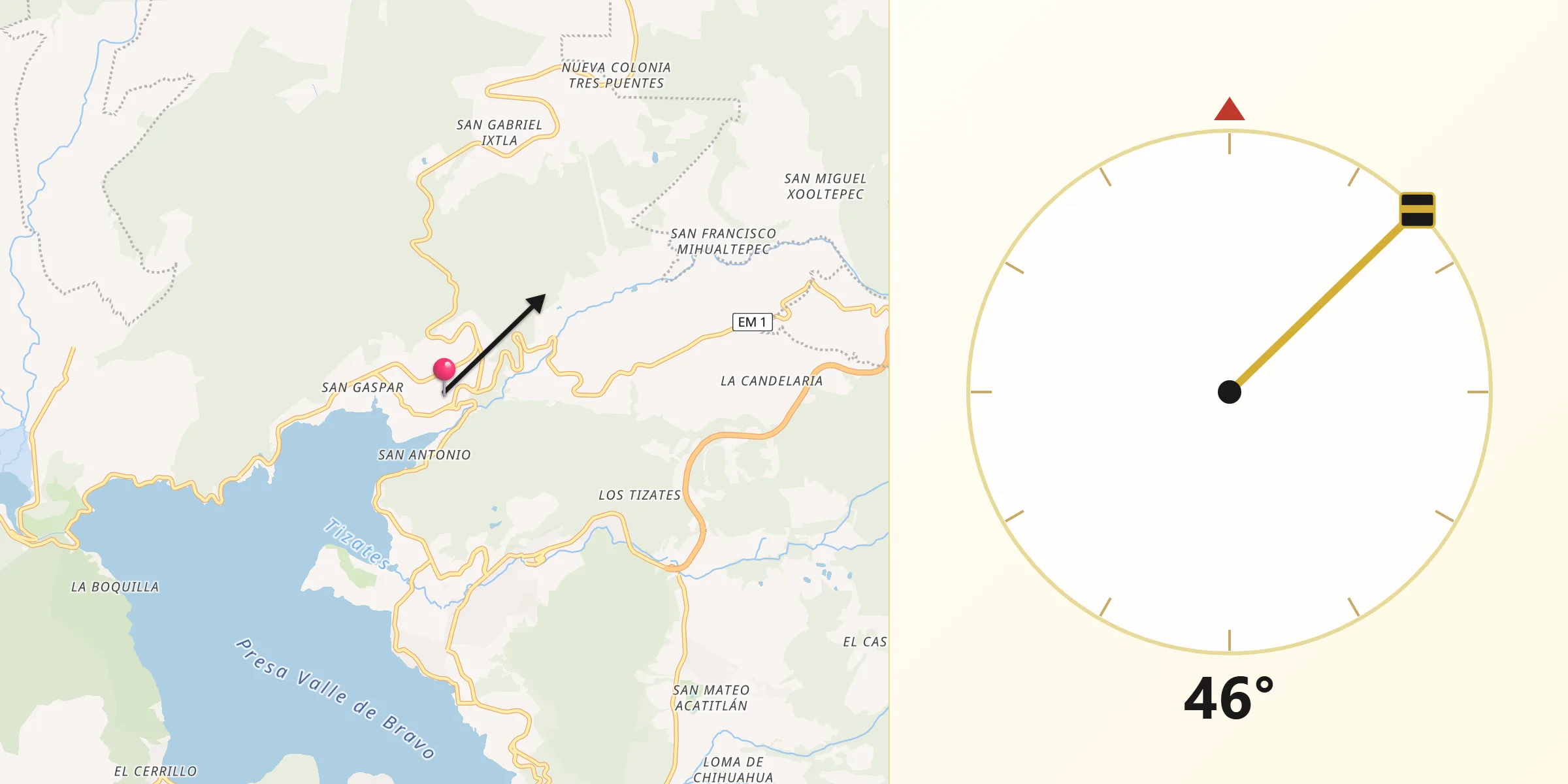 Dirección de la Qibla desde El Arco