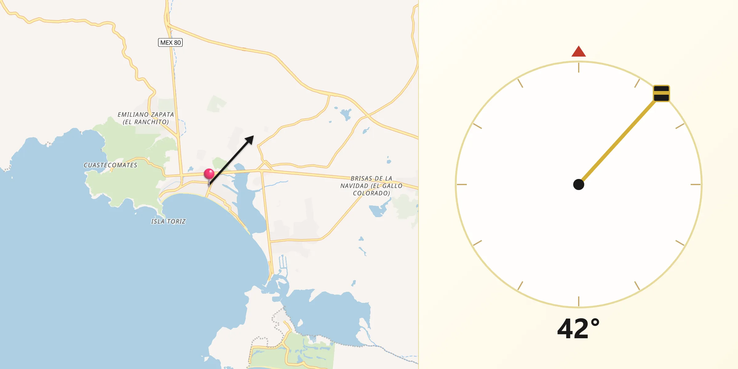 Dirección de la Qibla desde San Patricio Jalisco
