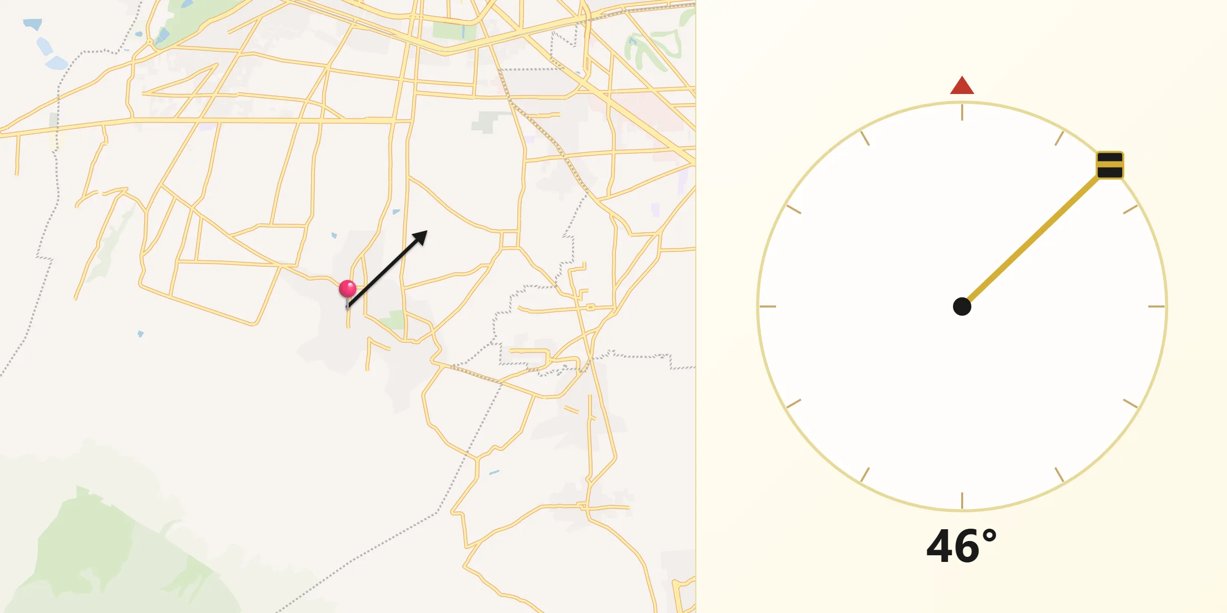 Dirección de la Qibla desde Santiago Tlacotepec