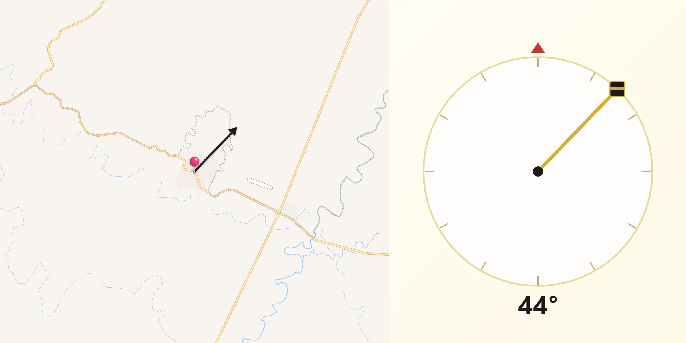 Dirección de la Qibla desde Dieciocho de Marzo