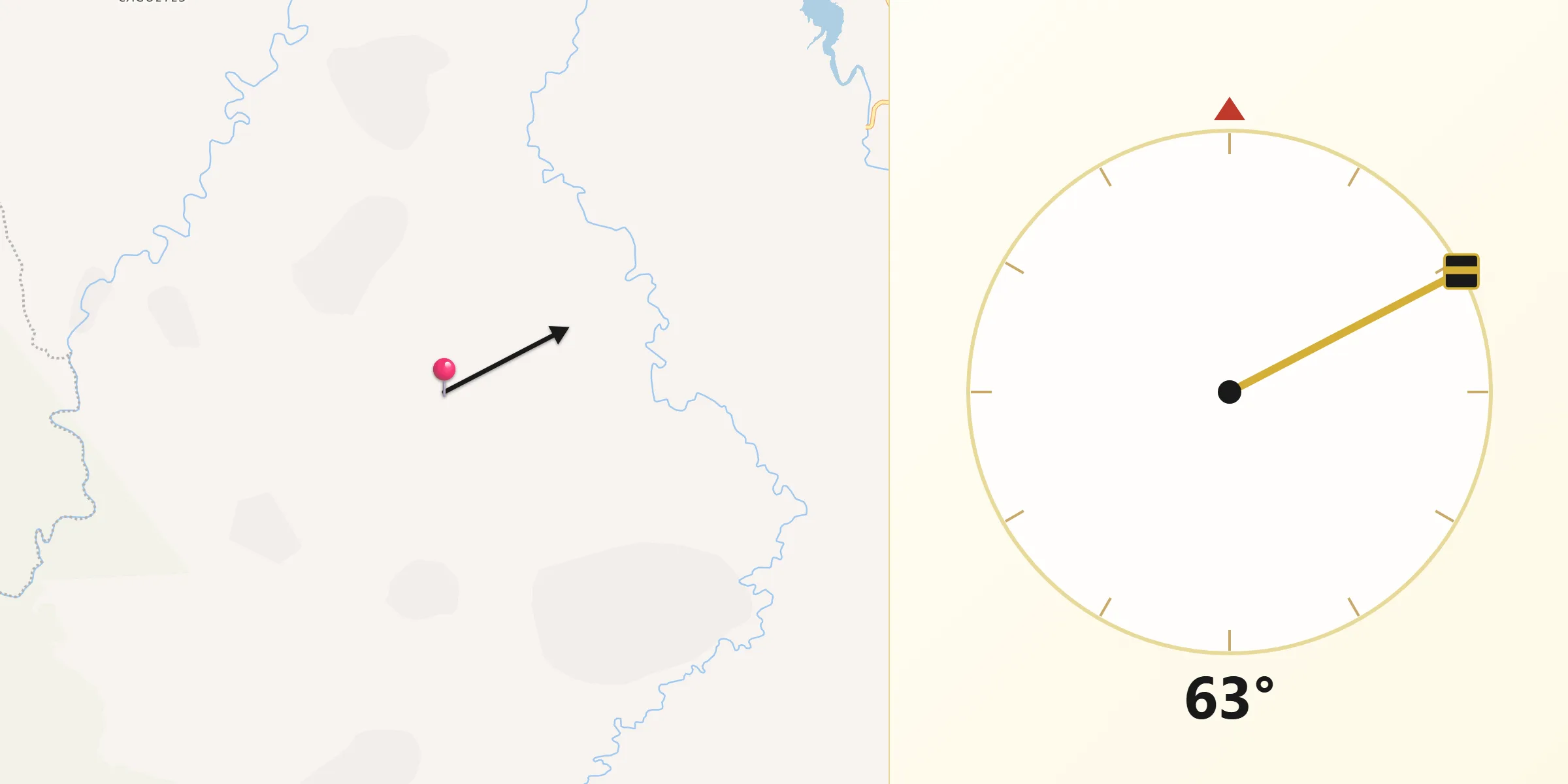 Dirección de la Qibla desde Santo Tomás de Jánico