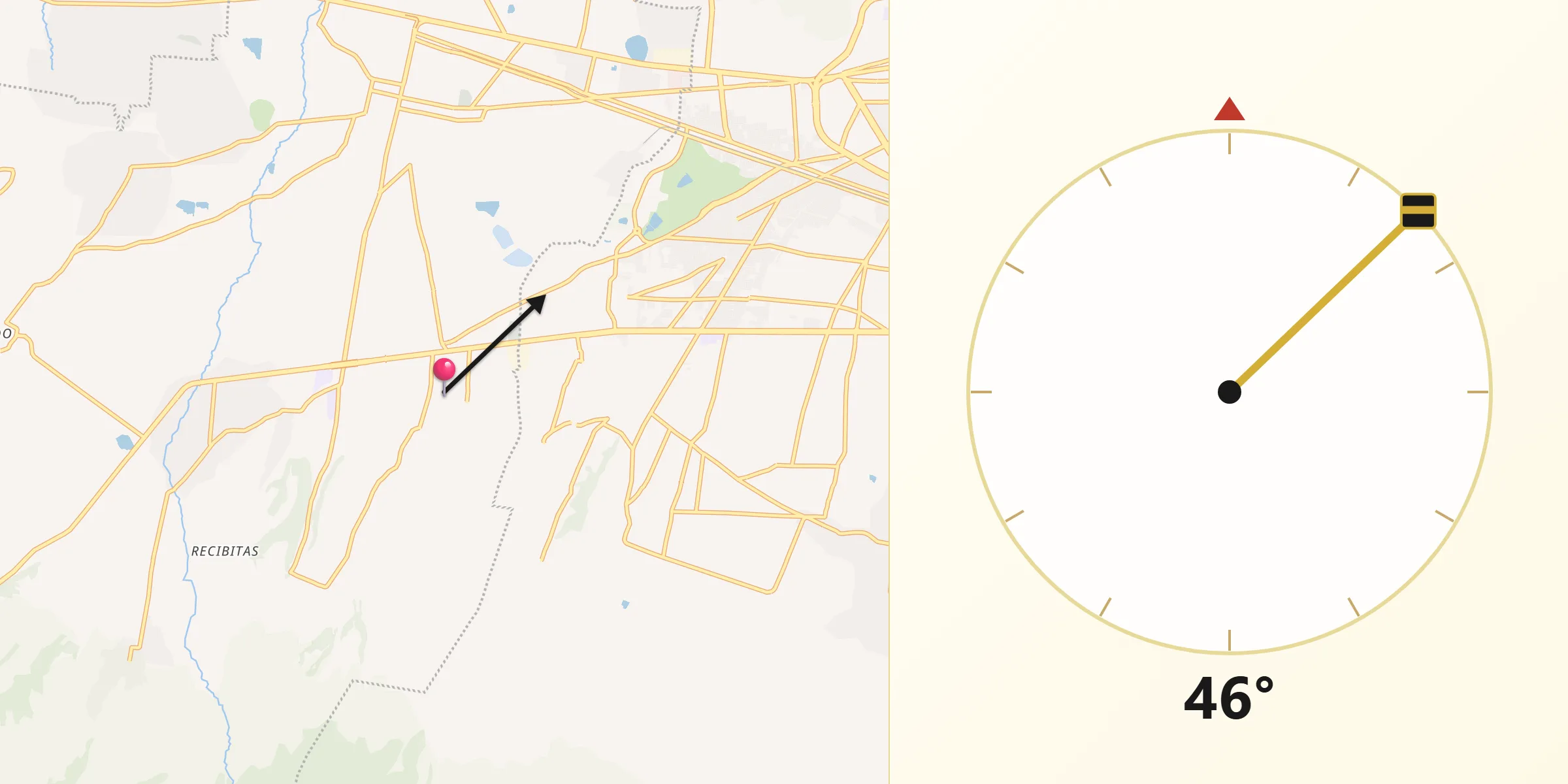 Dirección de la Qibla desde Santa Cruz Cuauhtenco
