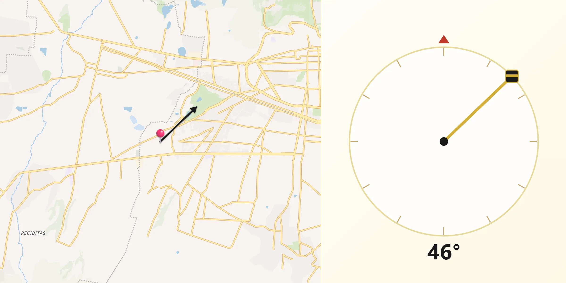 Dirección de la Qibla desde San Antonio Buenavista