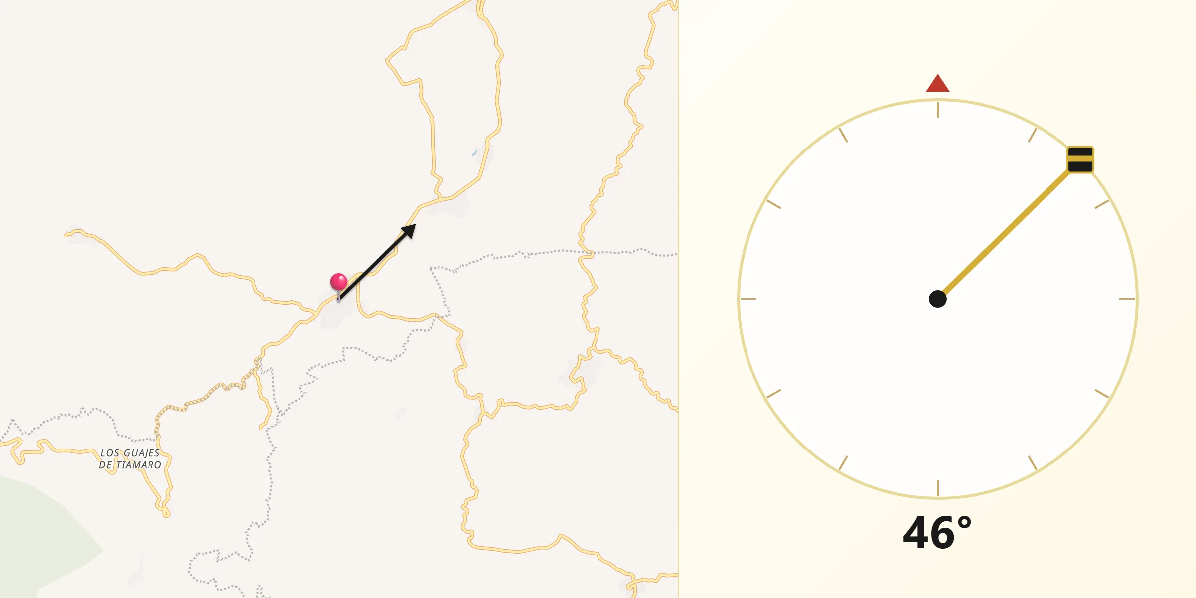 Dirección de la Qibla desde Parícuaro