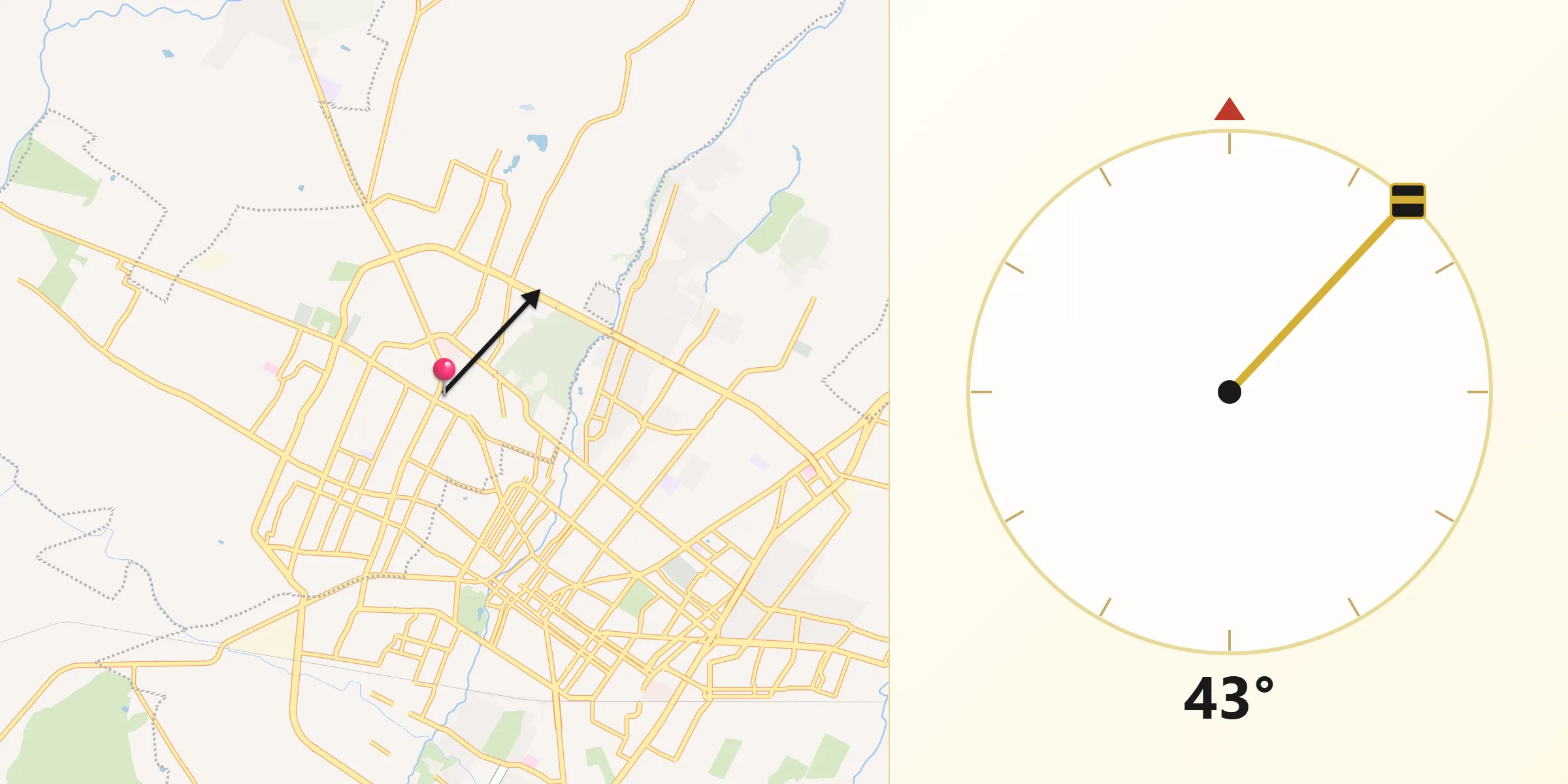 Dirección de la Qibla desde Ciudad de Villa de Álvarez