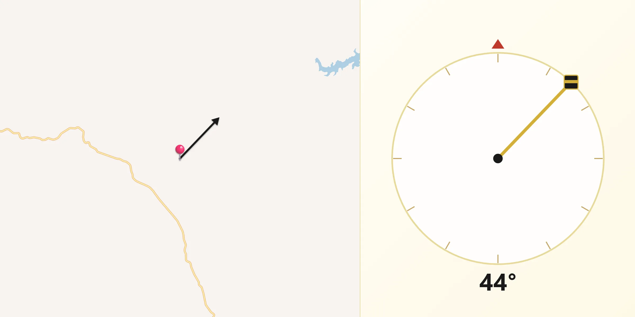 Dirección de la Qibla desde El Terrero