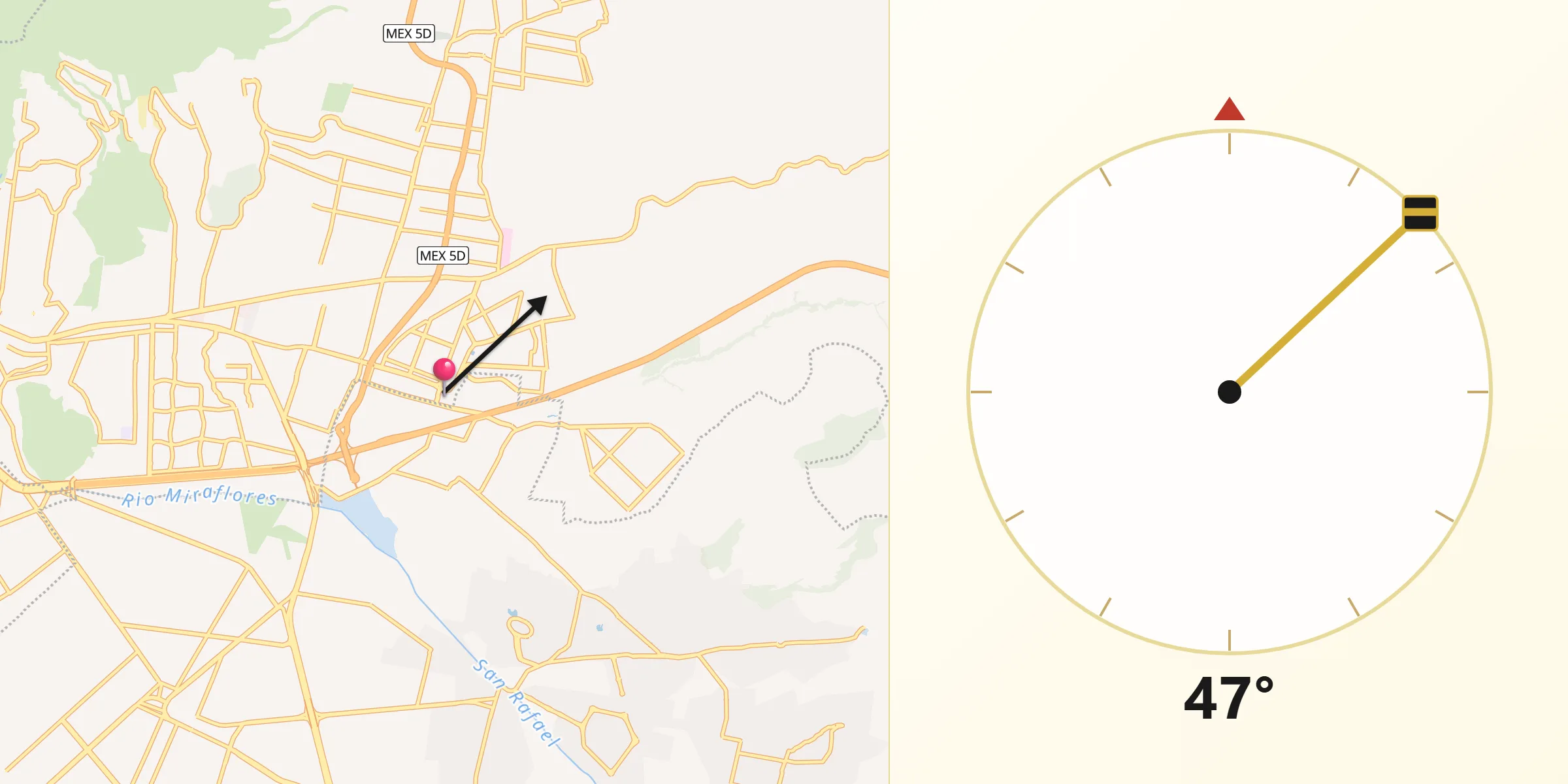 Dirección de la Qibla desde San Buenaventura