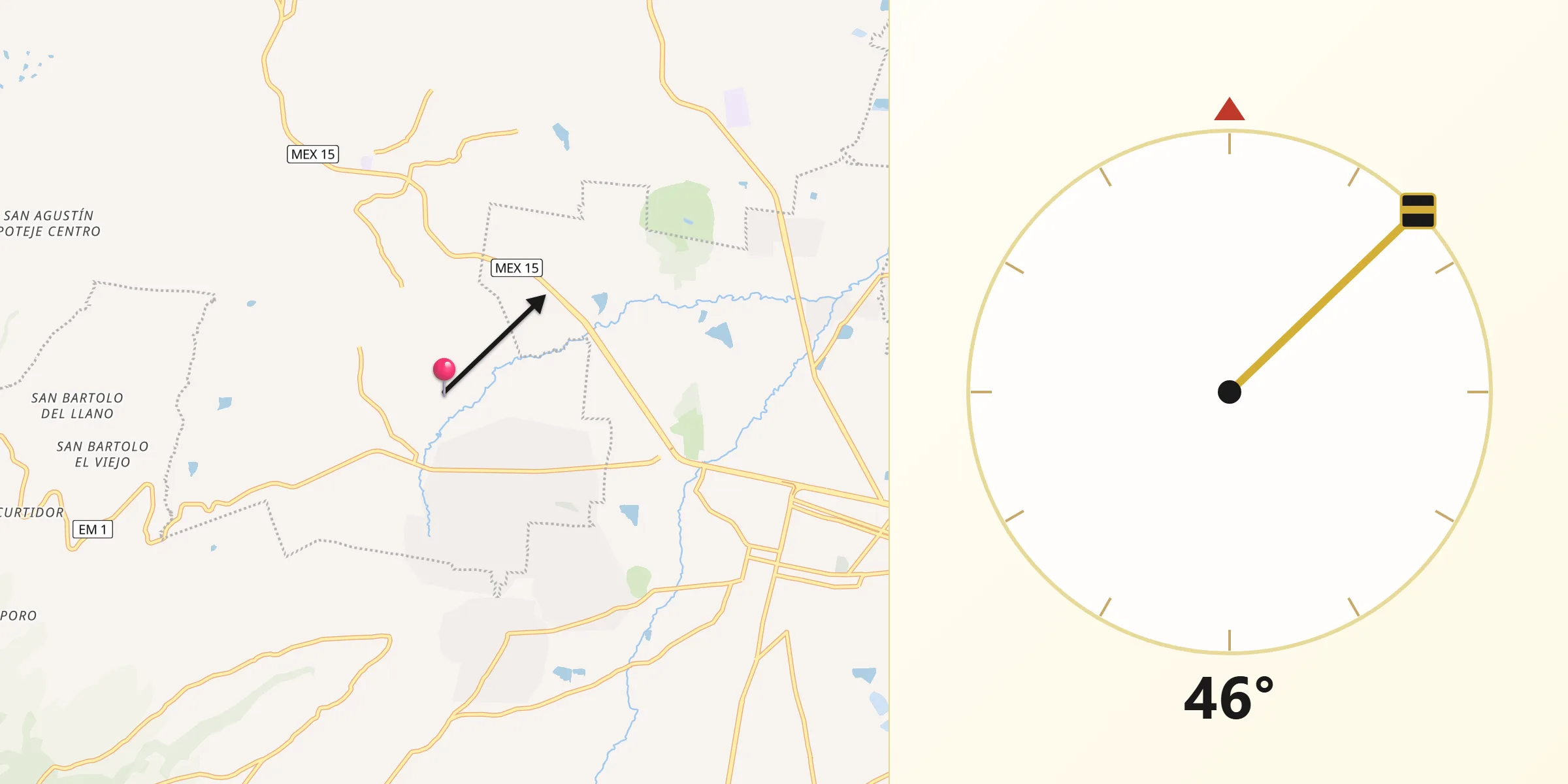 Dirección de la Qibla desde San Isidro (El Reservado)