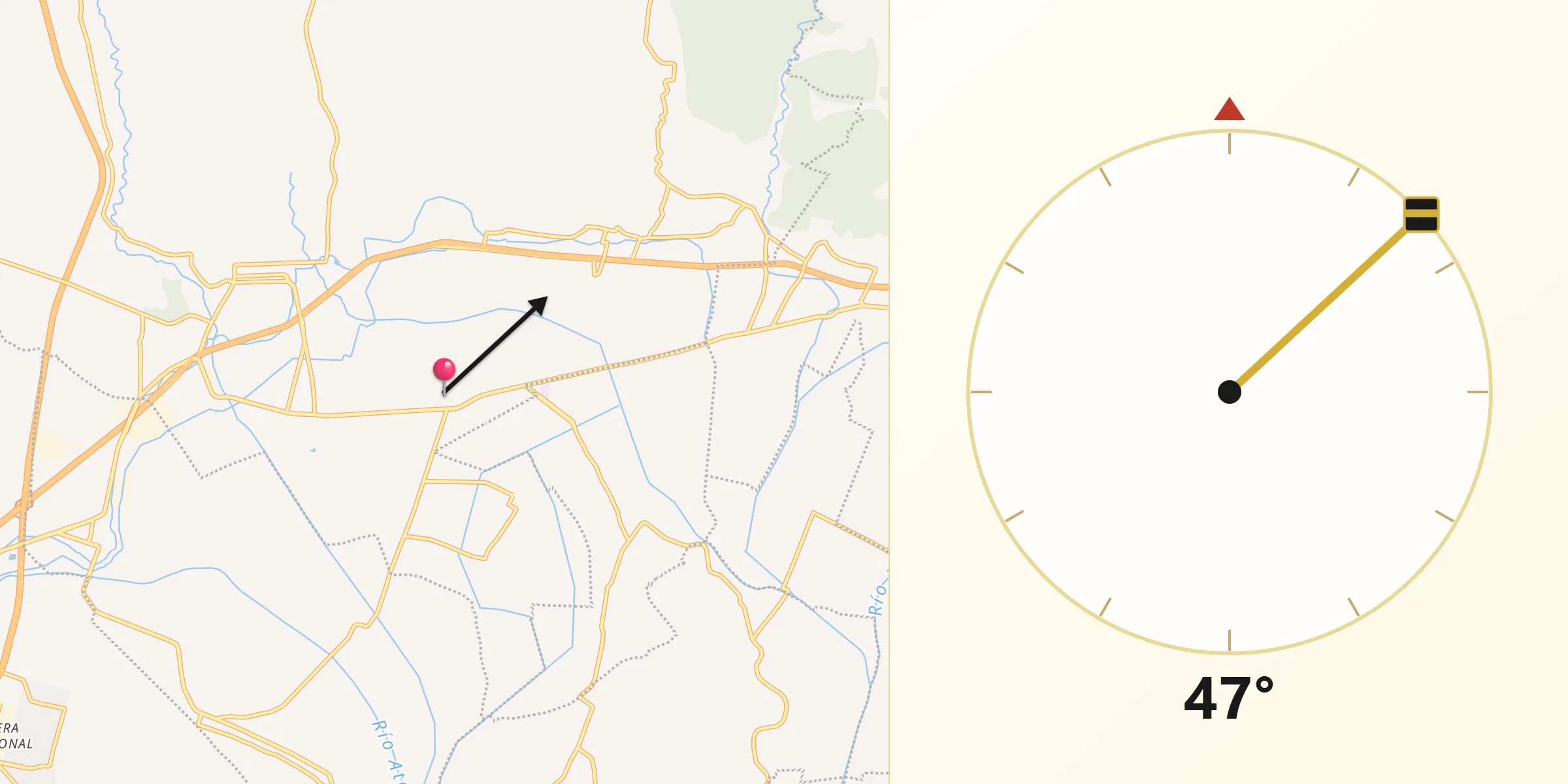Dirección de la Qibla desde Santa Justina Ecatepec