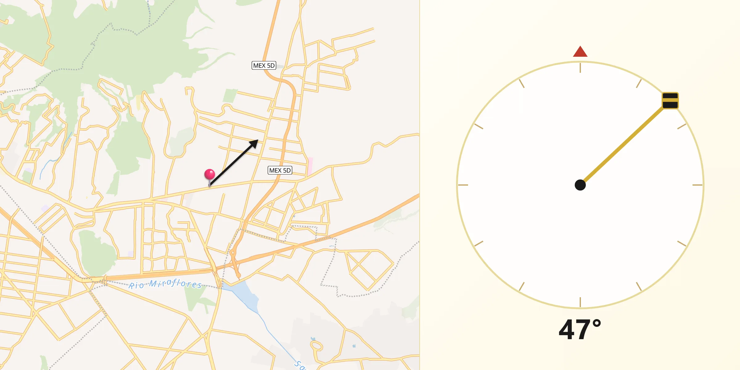 Dirección de la Qibla desde Iztapaluca