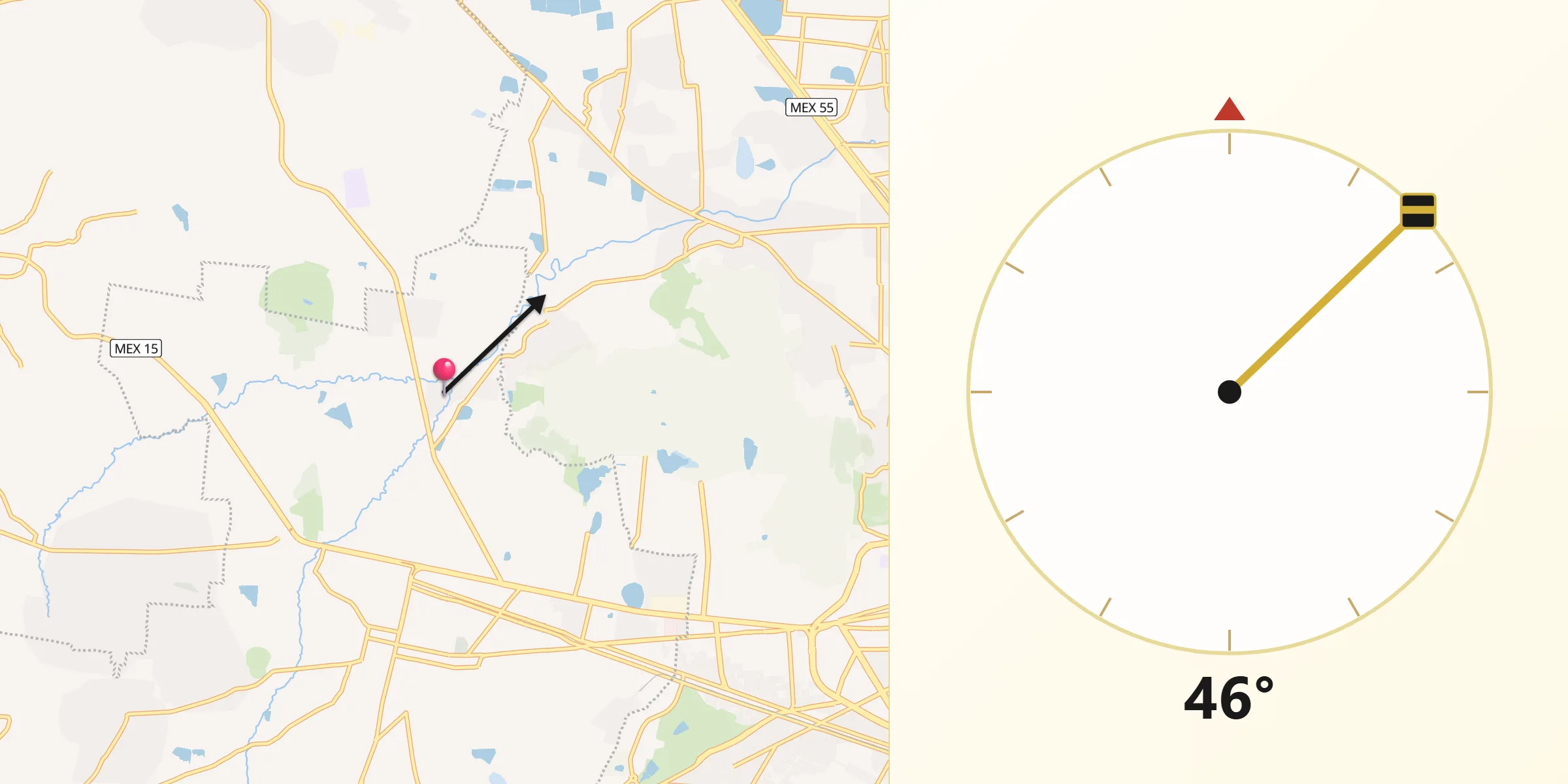 Dirección de la Qibla desde El Porvenir I
