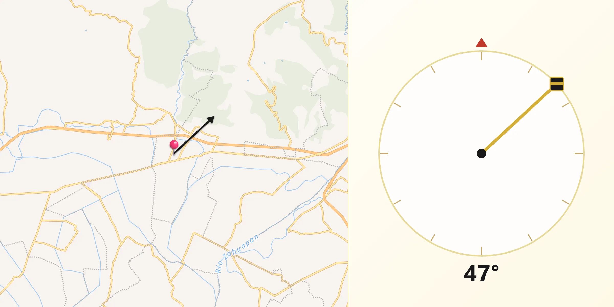 Dirección de la Qibla desde San Jorge Tezoquipan