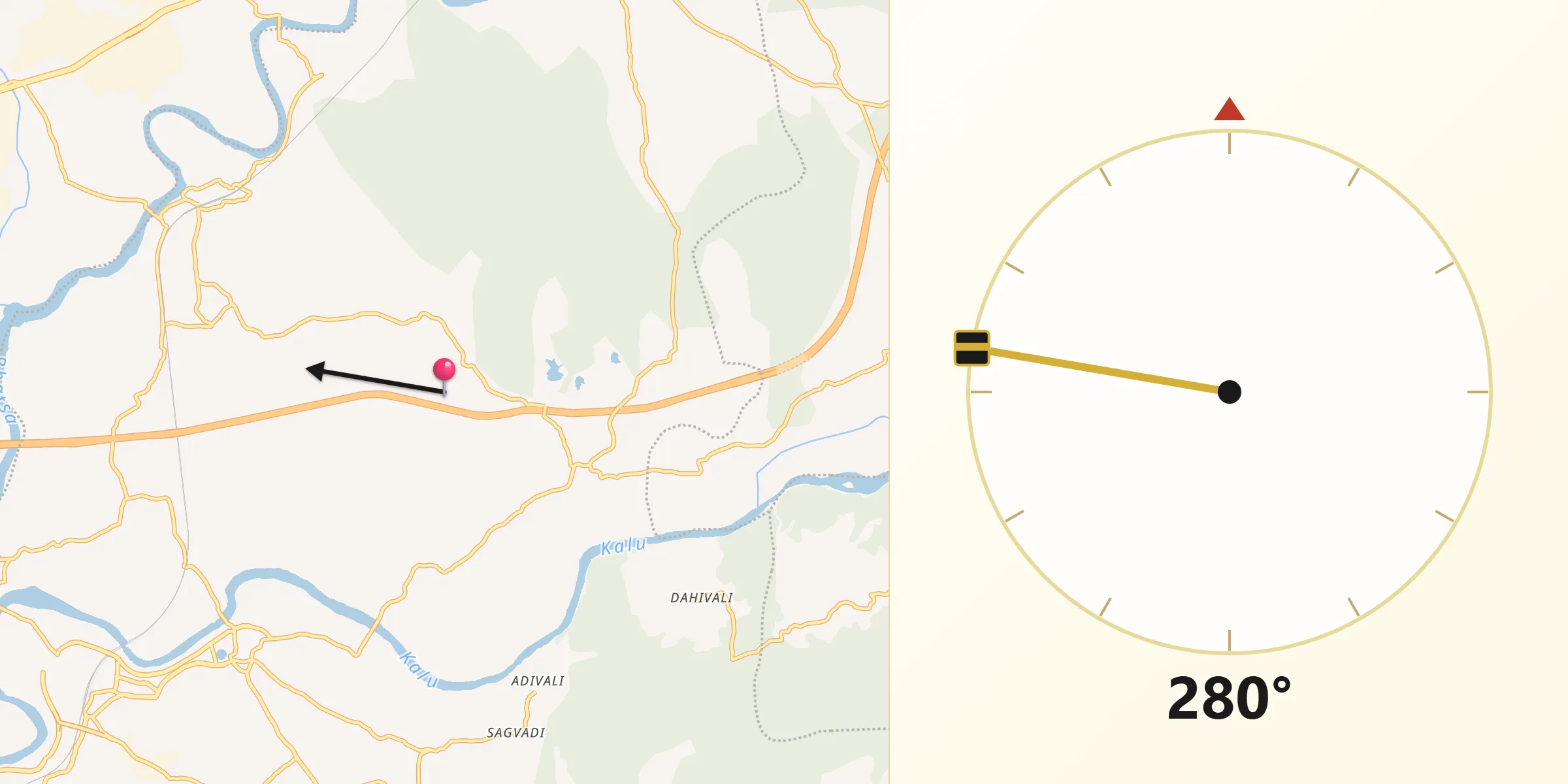 Qibla Direction from Thane