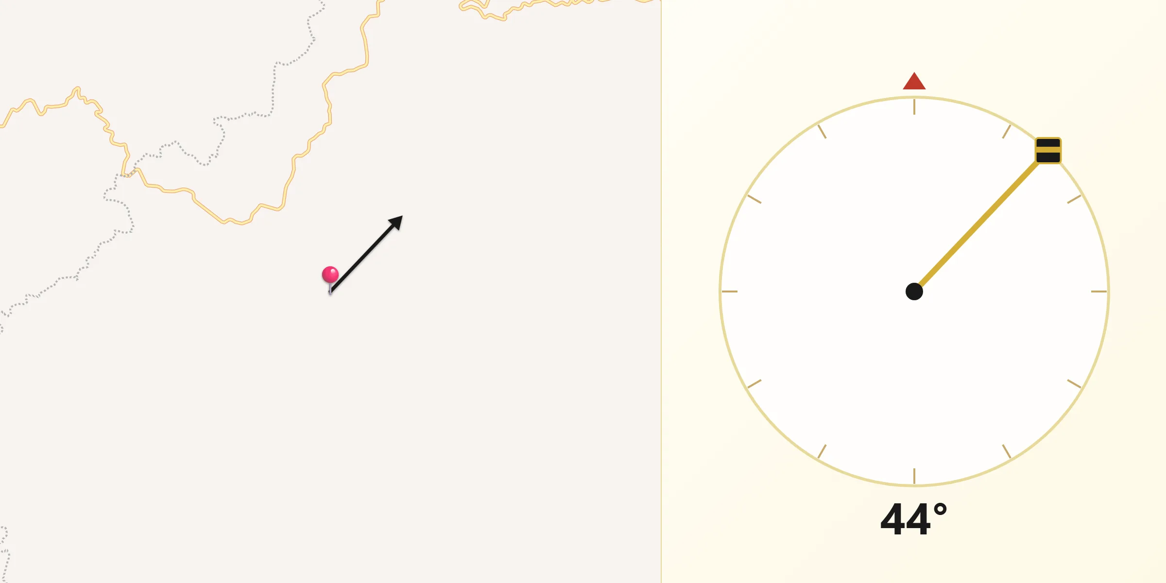 Dirección de la Qibla desde El Rincón