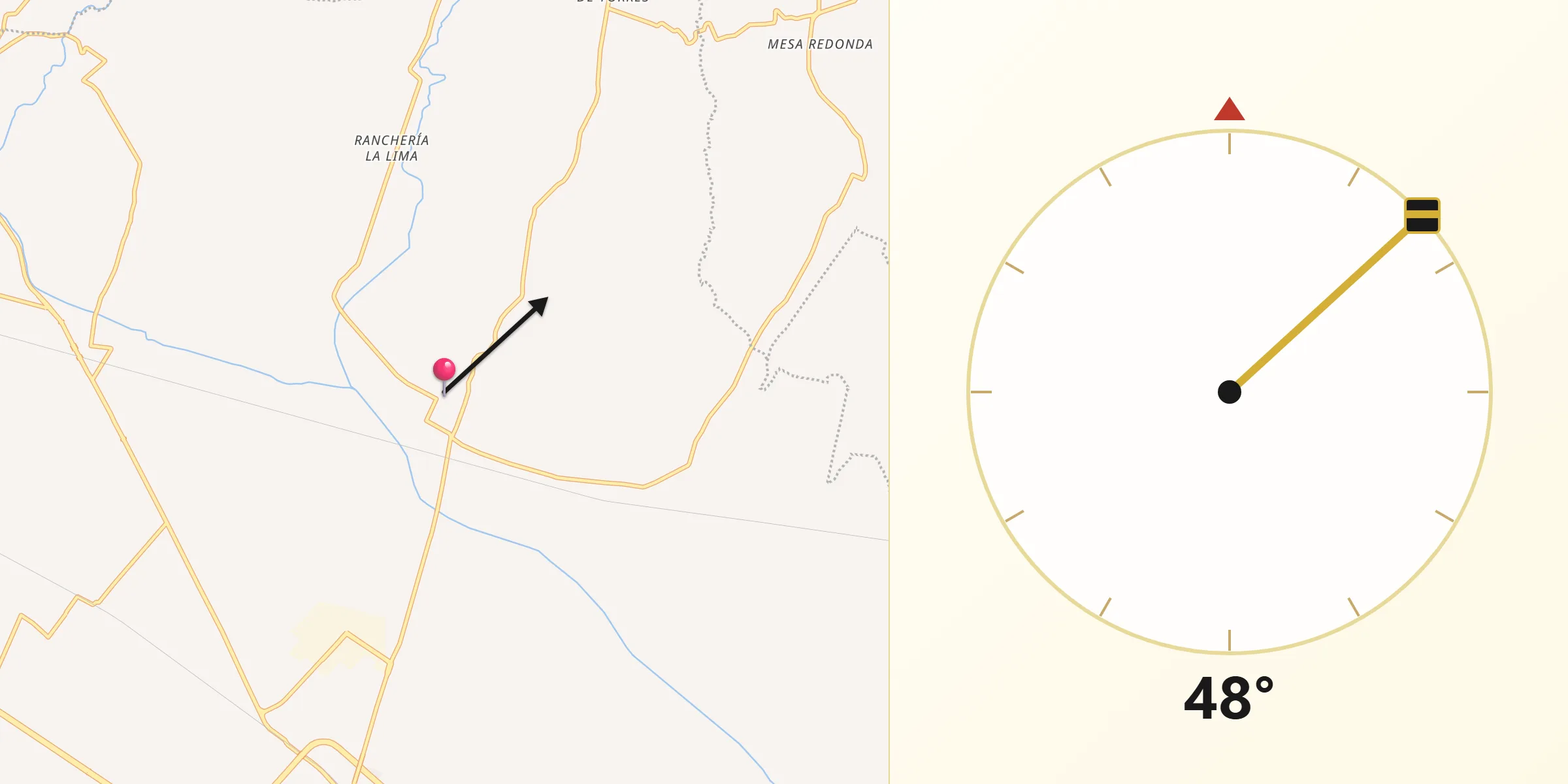 Dirección de la Qibla desde Benito Juárez