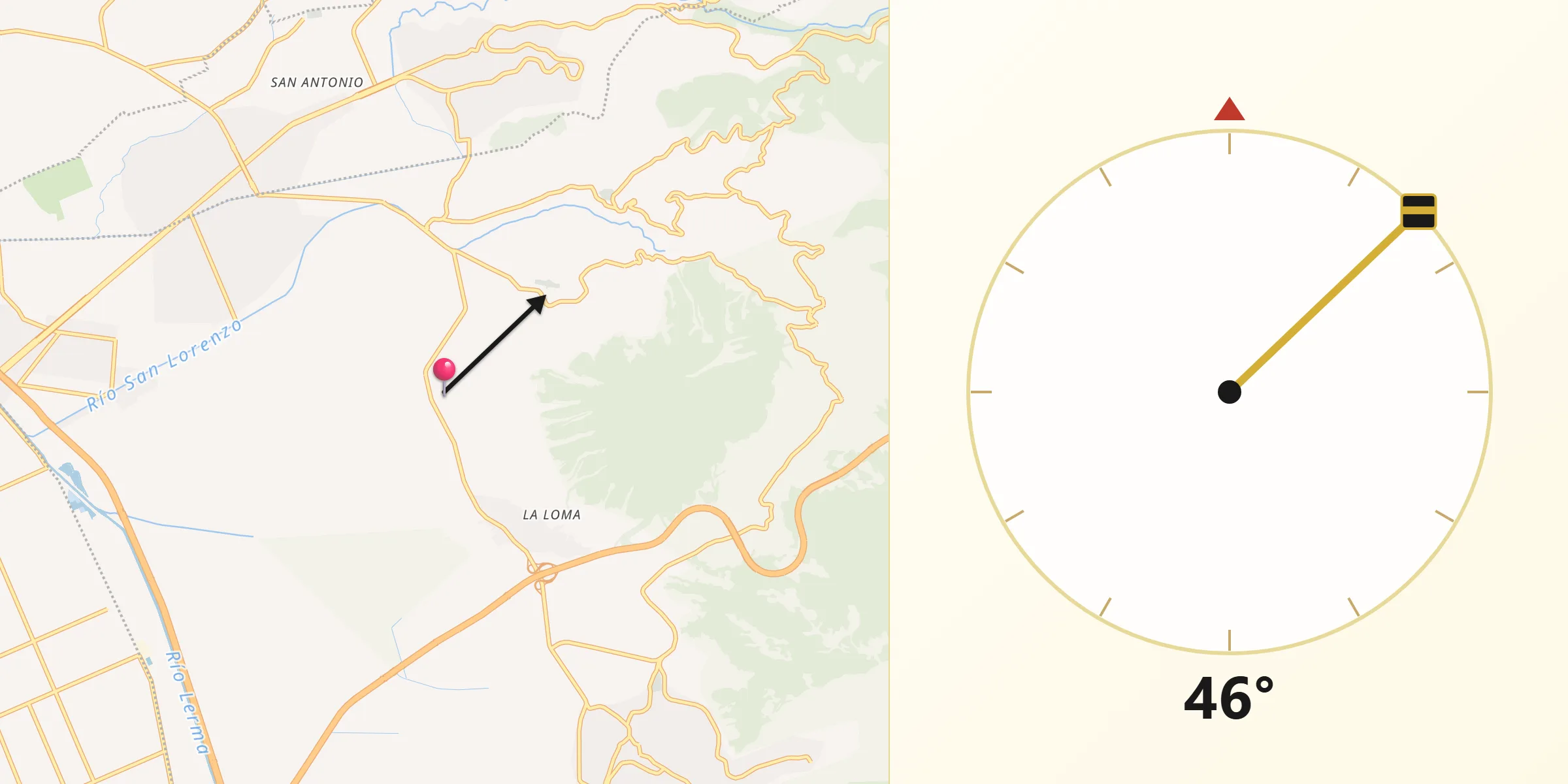 Dirección de la Qibla desde Colonia Álvaro Obregón