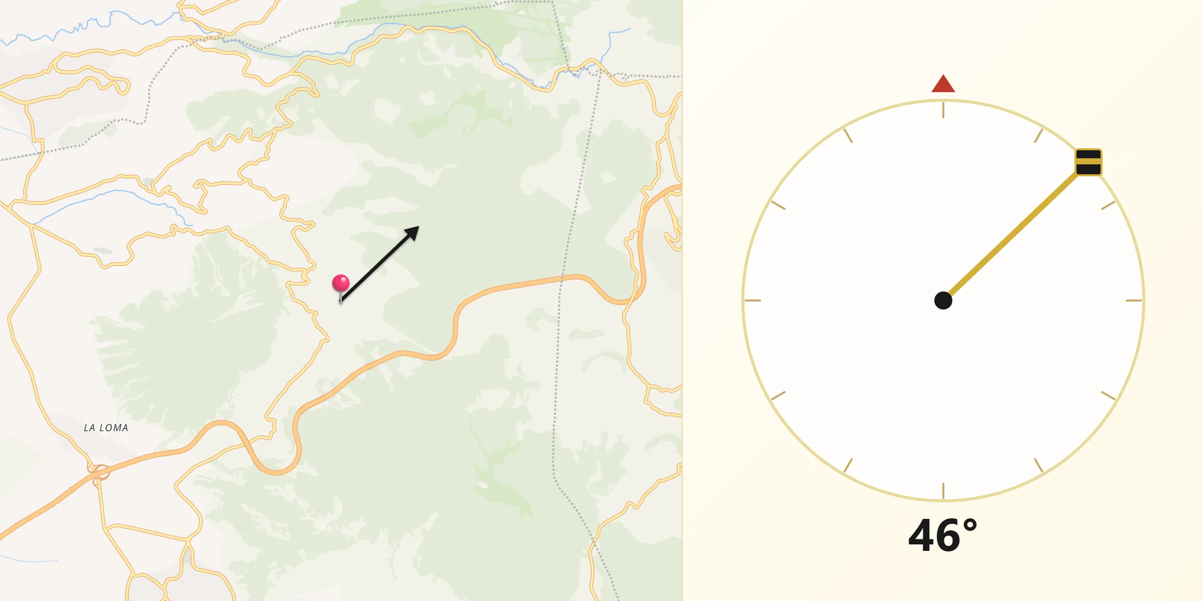Dirección de la Qibla desde La Concepción Xochicuautla
