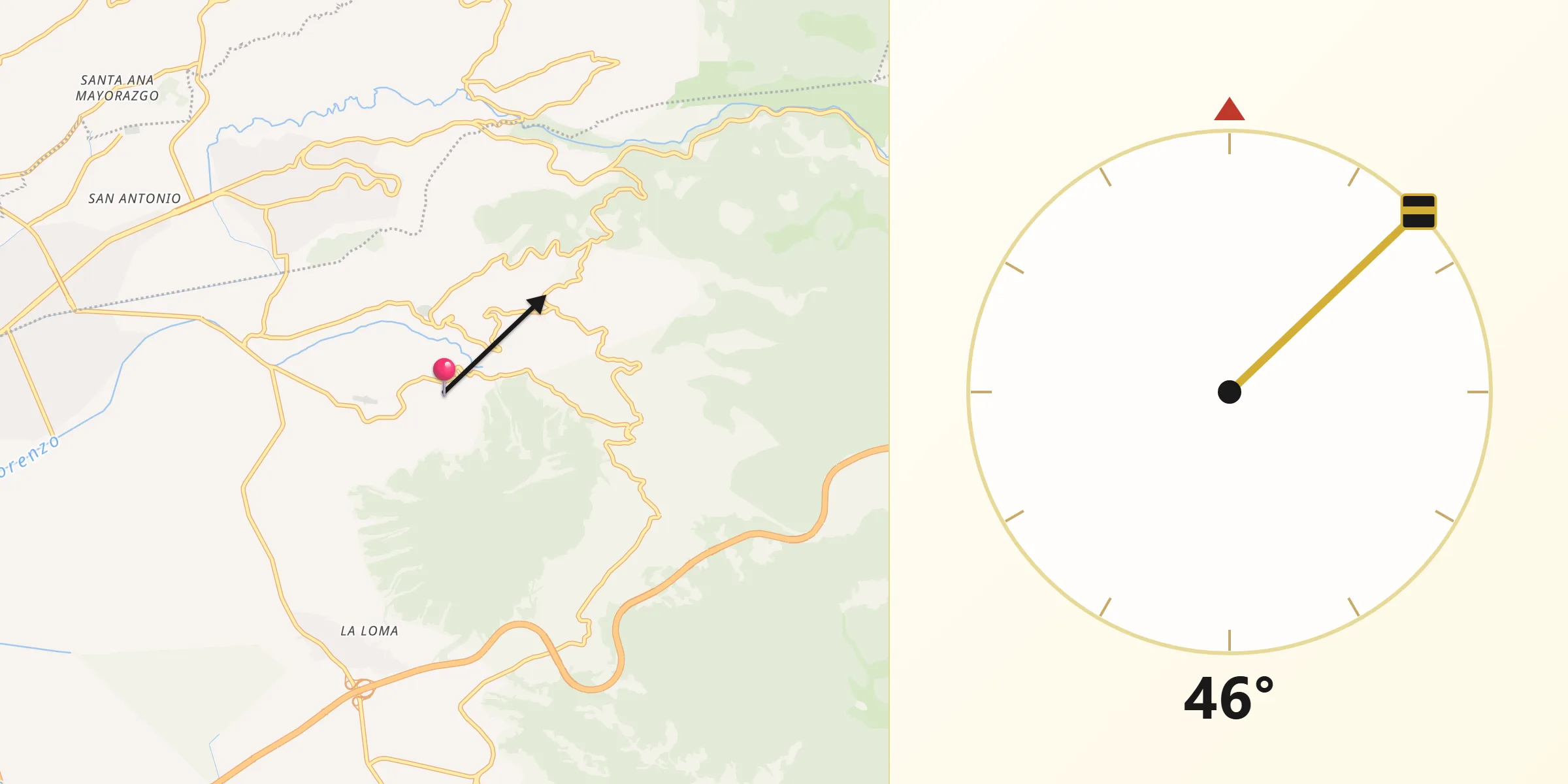 Dirección de la Qibla desde Santa María Tlalmimilolpan