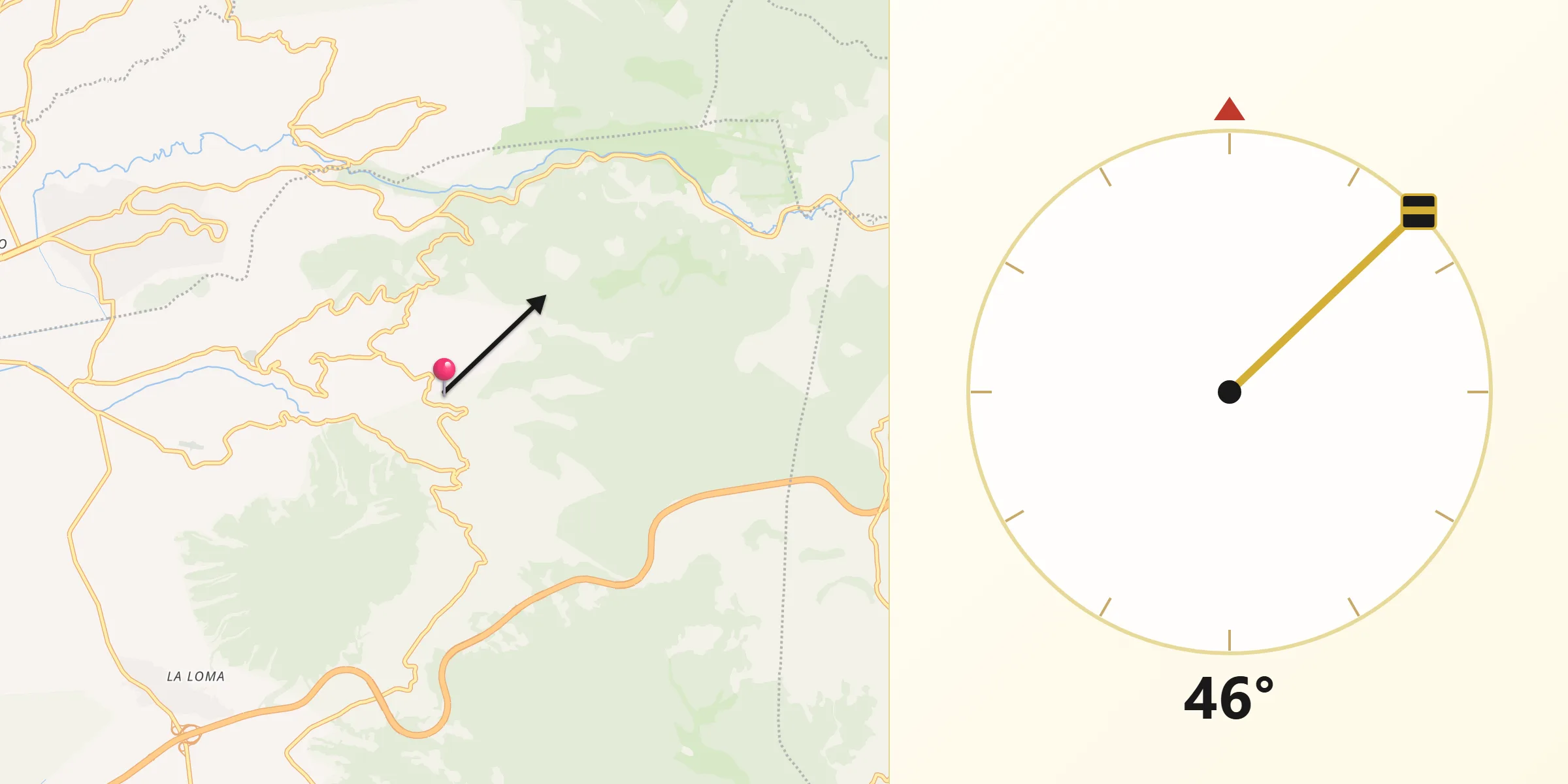 Dirección de la Qibla desde Santa Cruz Huitzizilapan