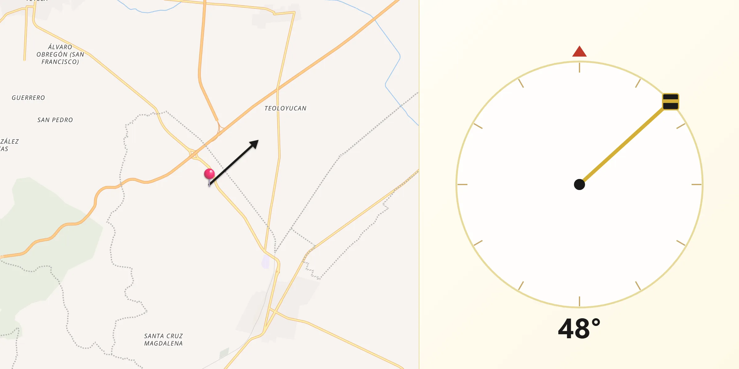Dirección de la Qibla desde San Antonio Virreyes