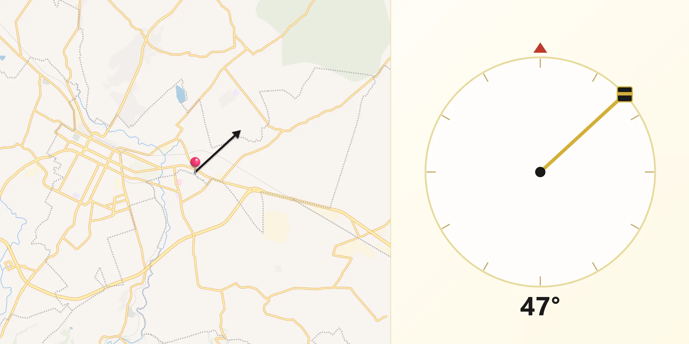 Dirección de la Qibla desde Colonia San Isidro