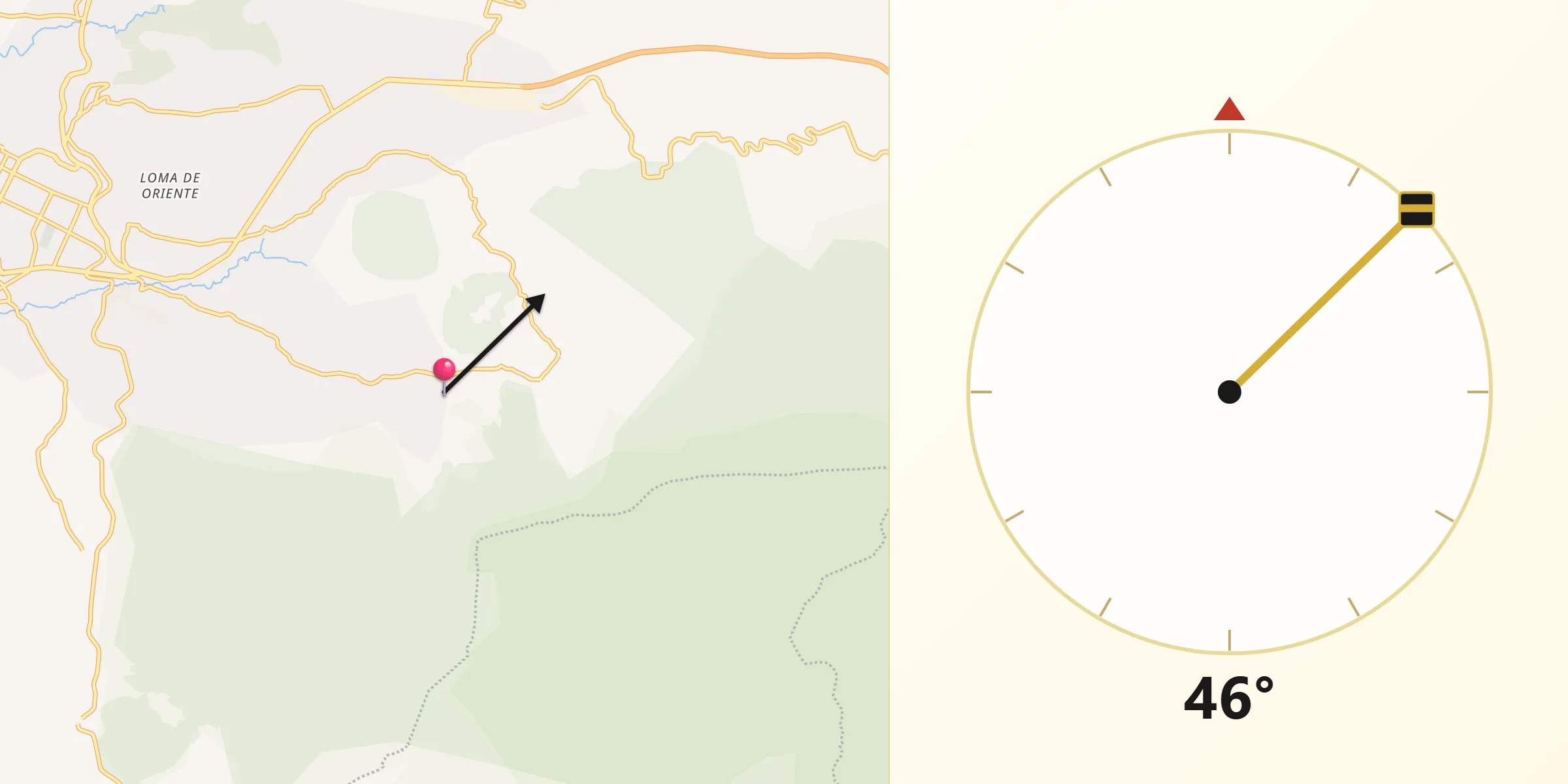 Dirección de la Qibla desde Rincón de Nicolás Romero (Cedros Tercera Manzana)