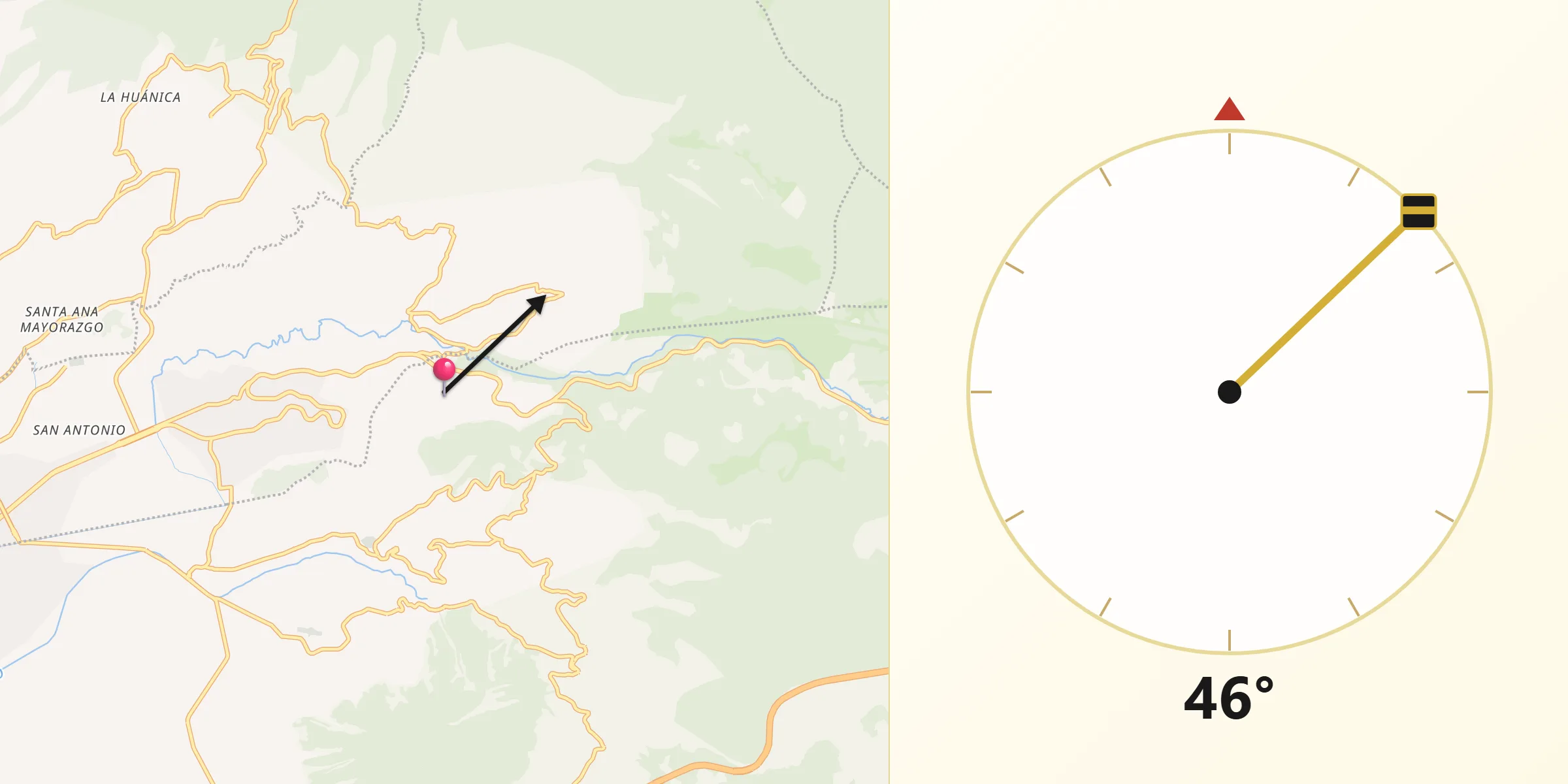 Dirección de la Qibla desde San Agustín Huitzizilapan