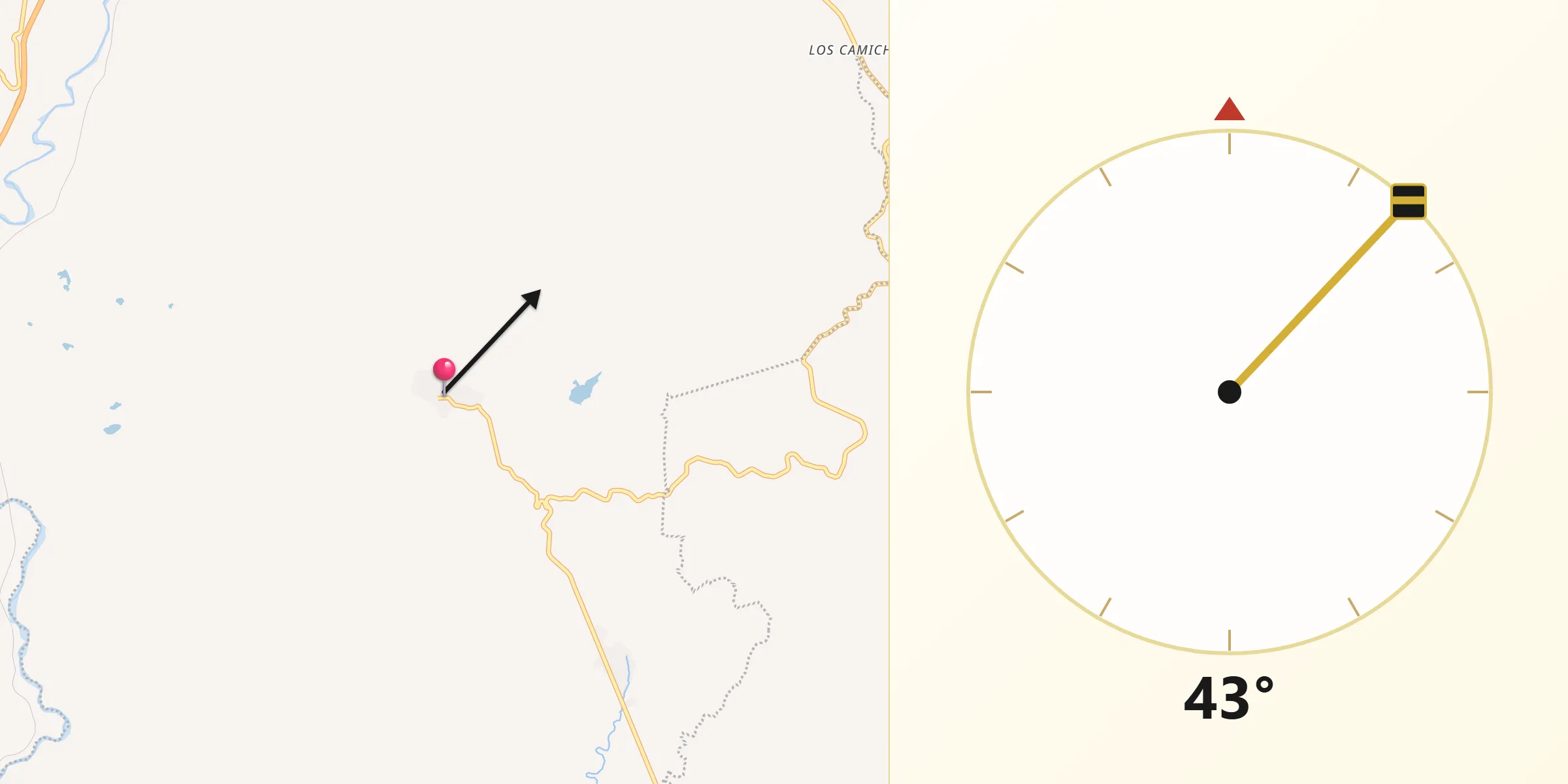 Dirección de la Qibla desde La Higuera