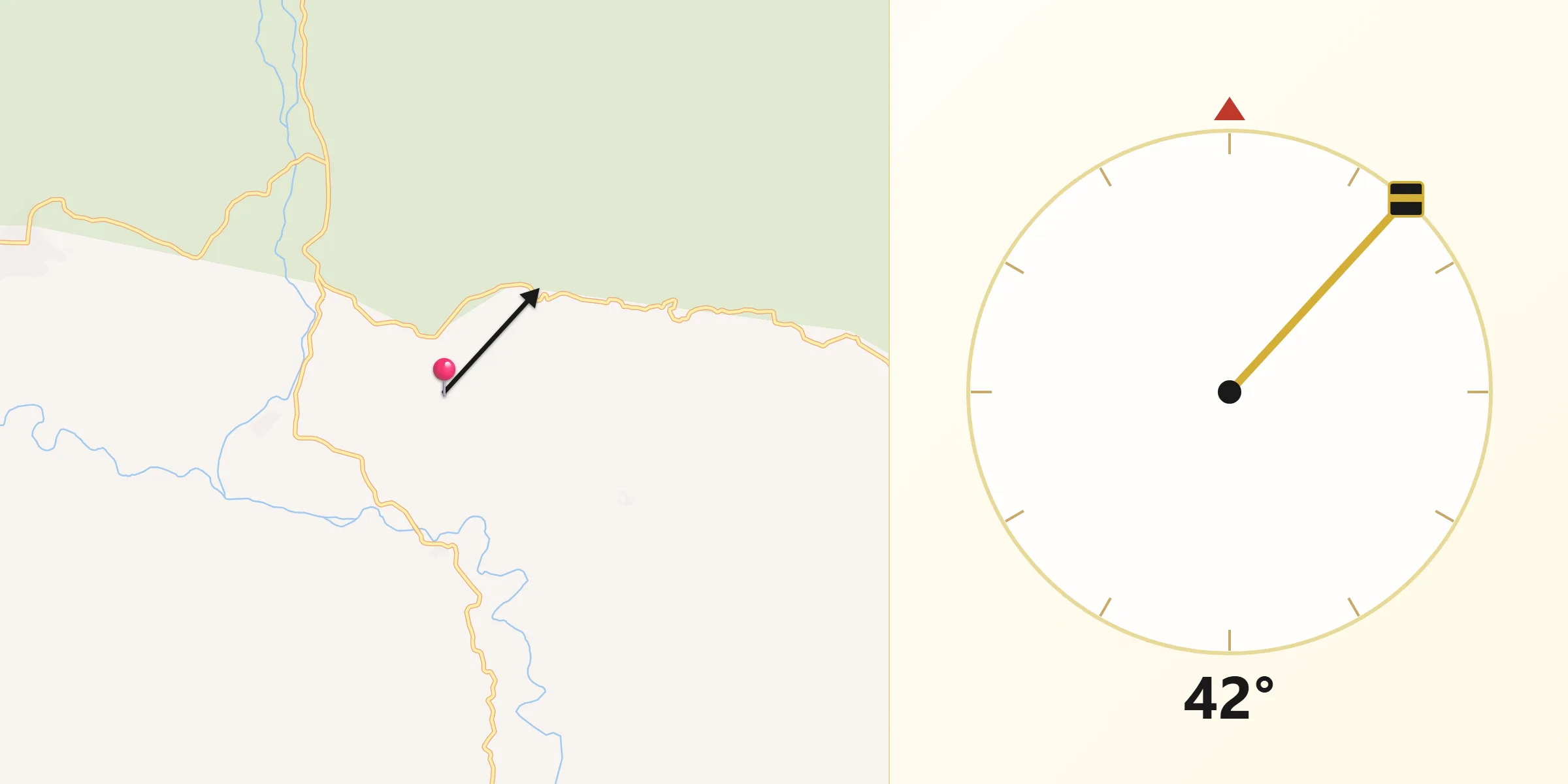 Dirección de la Qibla desde Cuautitlán de García Barragán