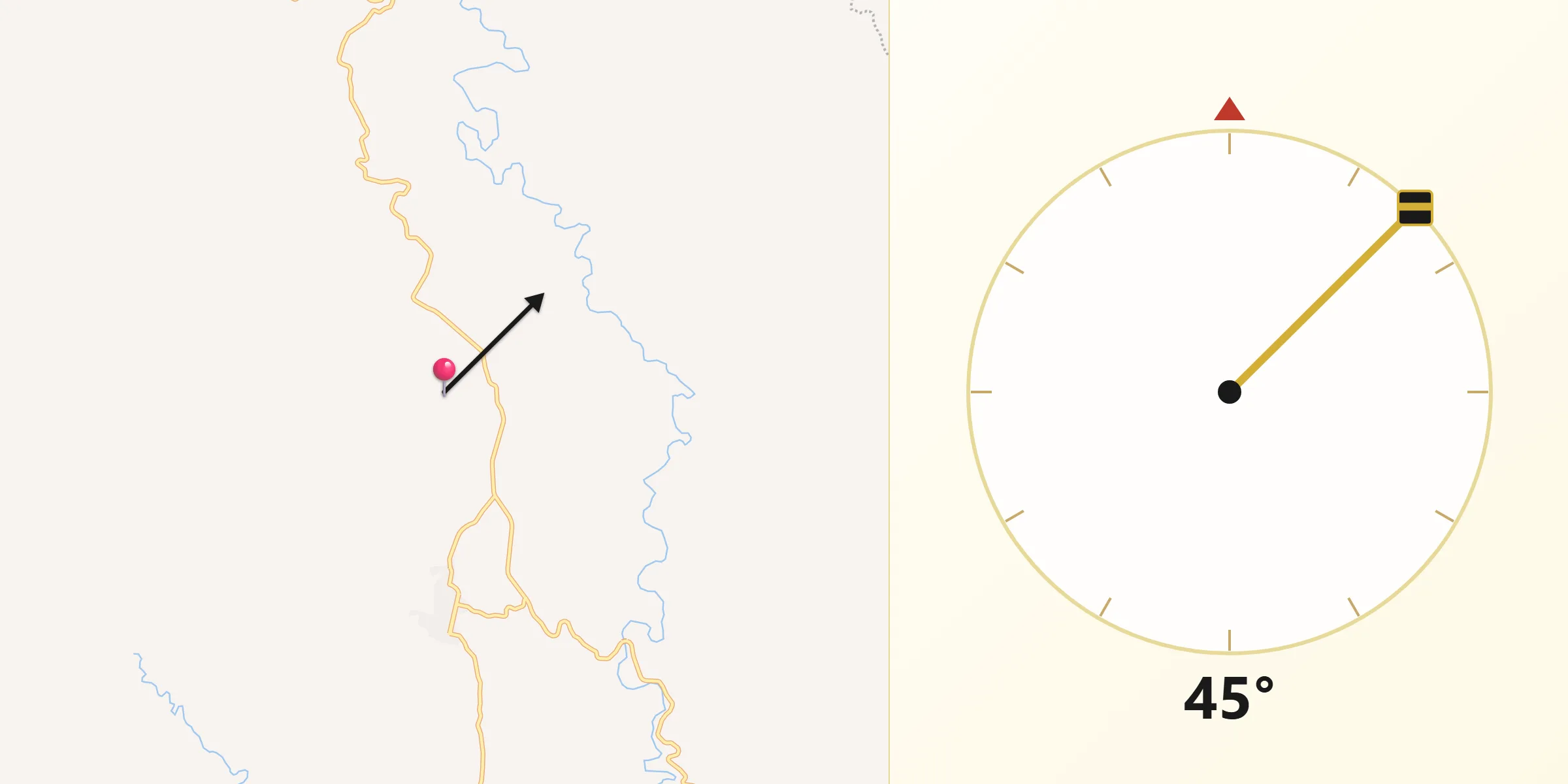 Dirección de la Qibla desde Tzitzio