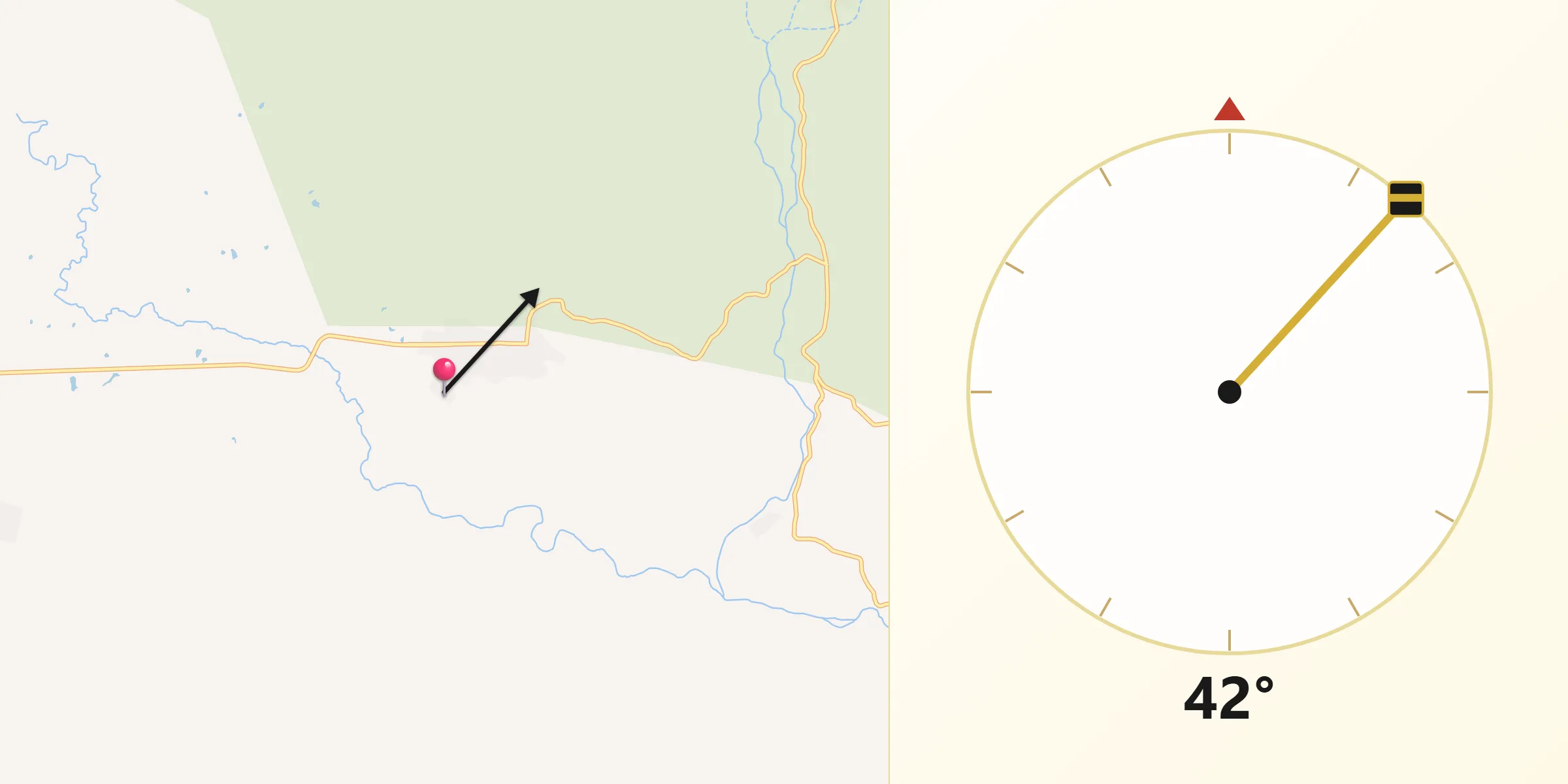 Dirección de la Qibla desde Colonia Loma Alta