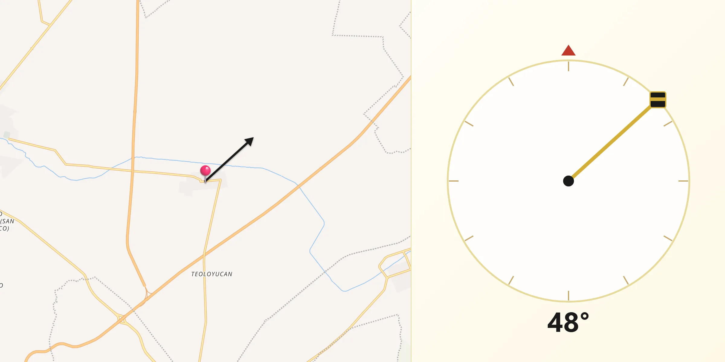 Dirección de la Qibla desde Nuevo México